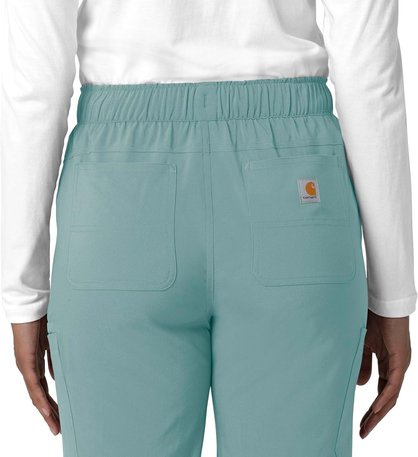 image:imageCarhartt Force CrossFlex Womens Straight Leg Cargo Scrub PantSummer Blue
