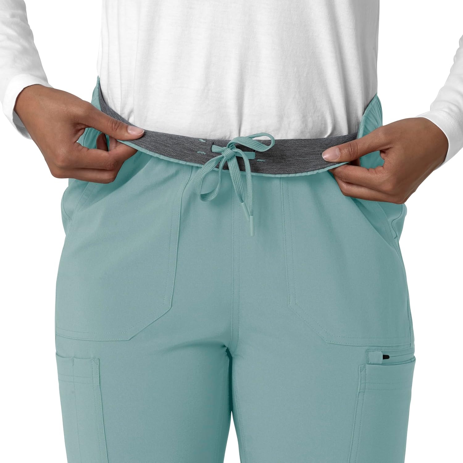 image:imageCarhartt Force CrossFlex Womens Straight Leg Cargo Scrub PantSummer Blue