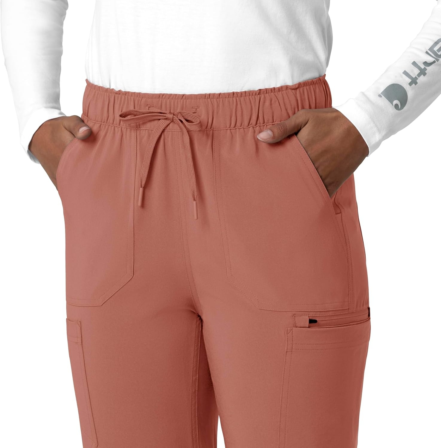 image:imageCarhartt Force CrossFlex Womens Straight Leg Cargo Scrub PantWild Rose