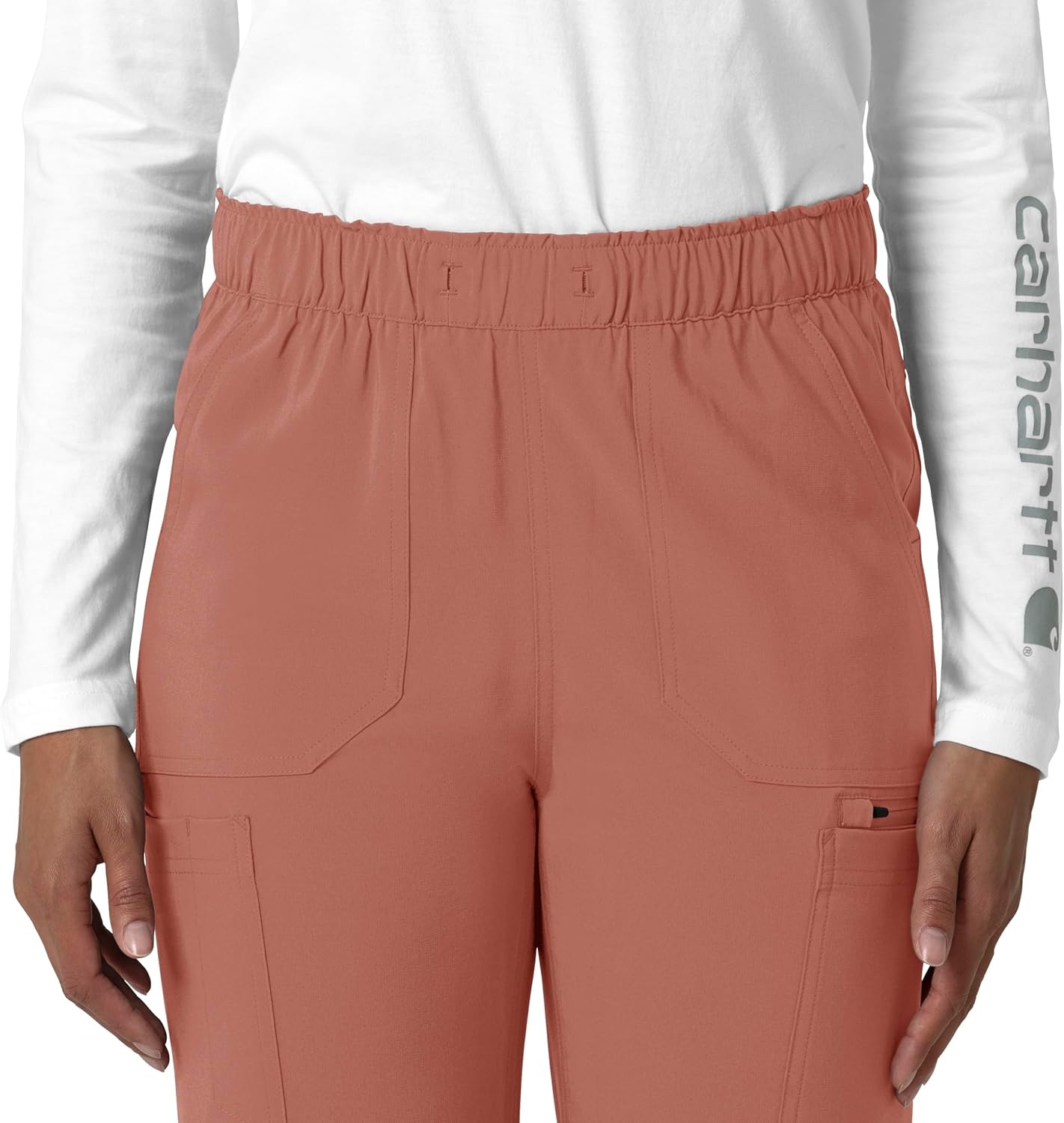 image:imageCarhartt Force CrossFlex Womens Straight Leg Cargo Scrub PantWild Rose