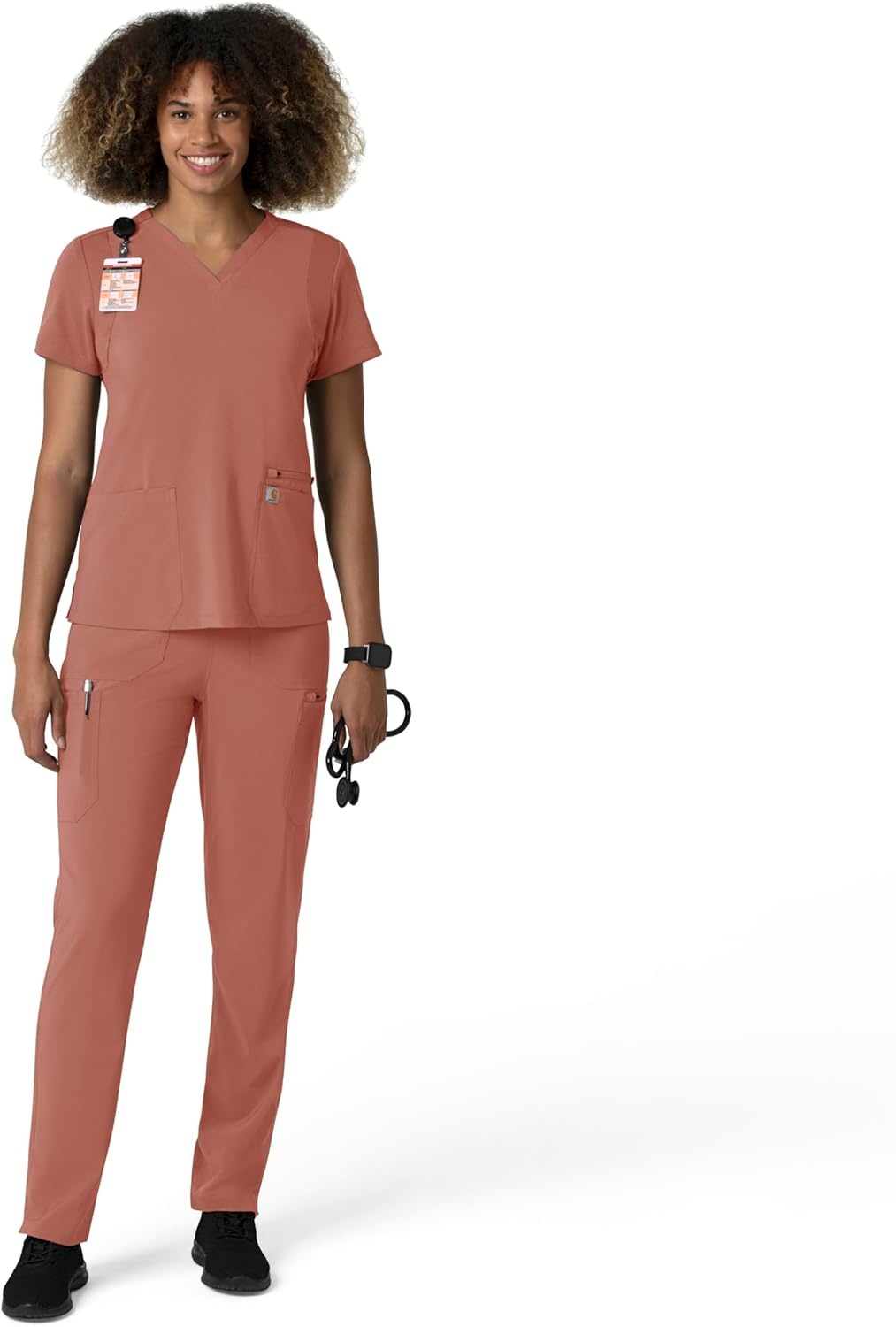 image:imageCarhartt Force CrossFlex Womens Straight Leg Cargo Scrub PantWild Rose