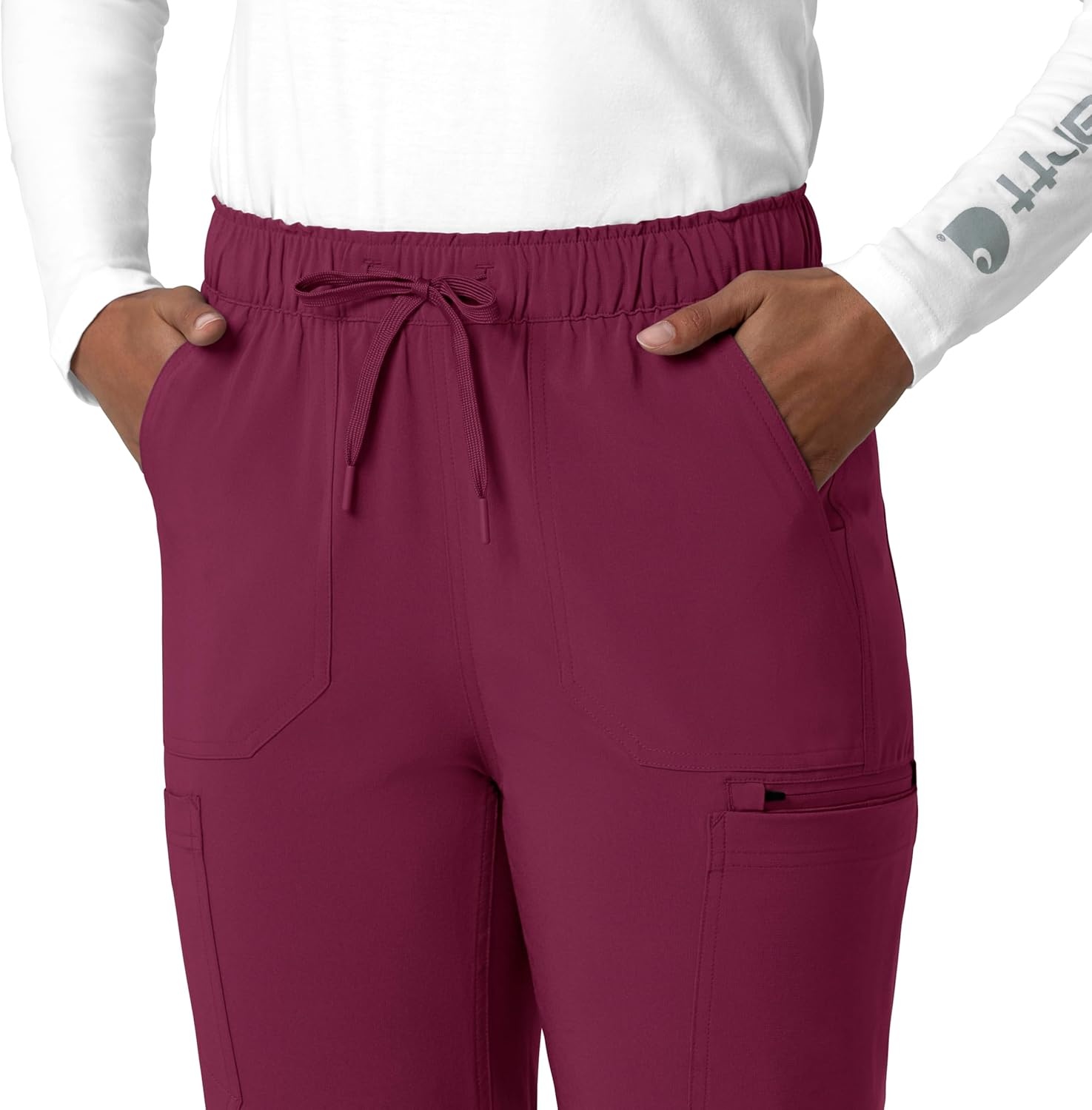 image:imageCarhartt Force CrossFlex Womens Straight Leg Cargo Scrub PantWine