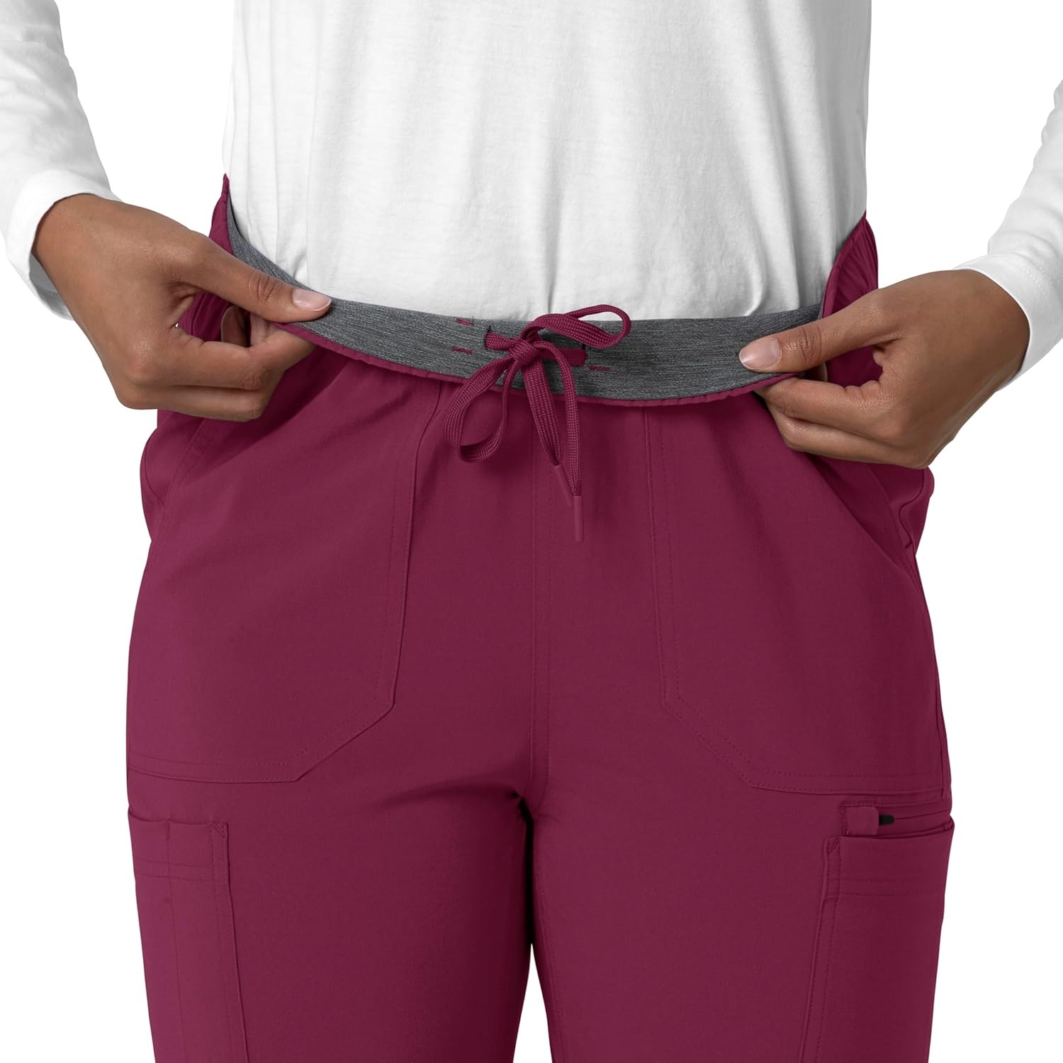 image:imageCarhartt Force CrossFlex Womens Straight Leg Cargo Scrub PantWine