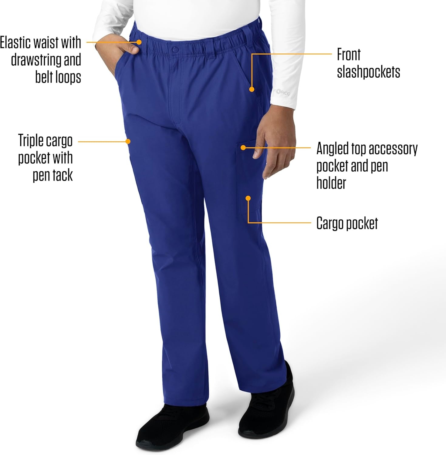 image:imageCarhartt Force Essentials Mens Straight Leg Cargo Scrub PantGalaxy Blue