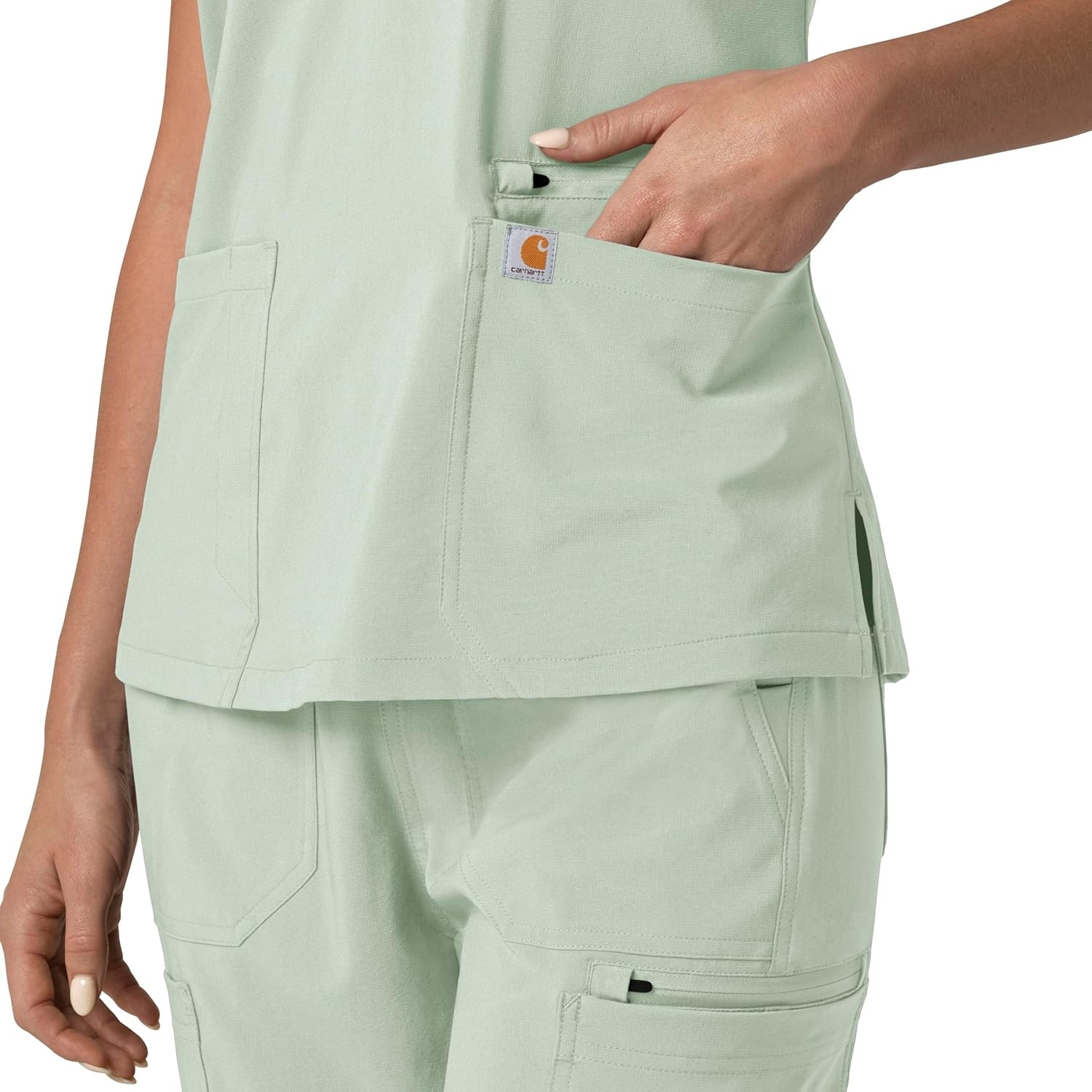 image:imageCarhartt Force Essentials Unisex VNeck 6Pocket Scrub TopBig Sky