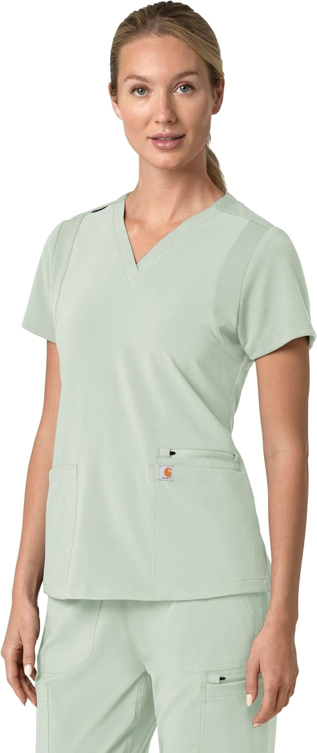 image:imageCarhartt Force Essentials Unisex VNeck 6Pocket Scrub TopBig Sky