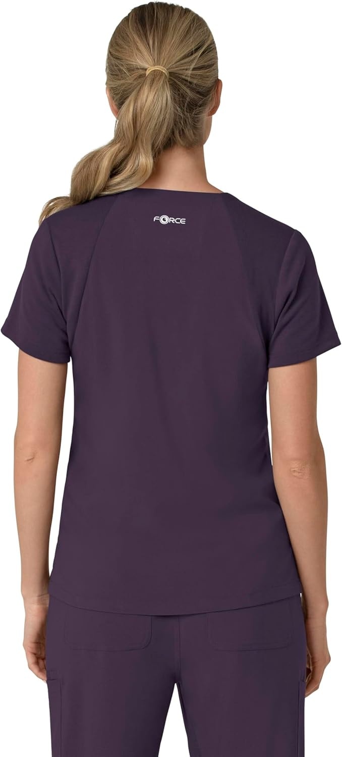 image:imageCarhartt Force Essentials Unisex VNeck 6Pocket Scrub TopBlack Plum