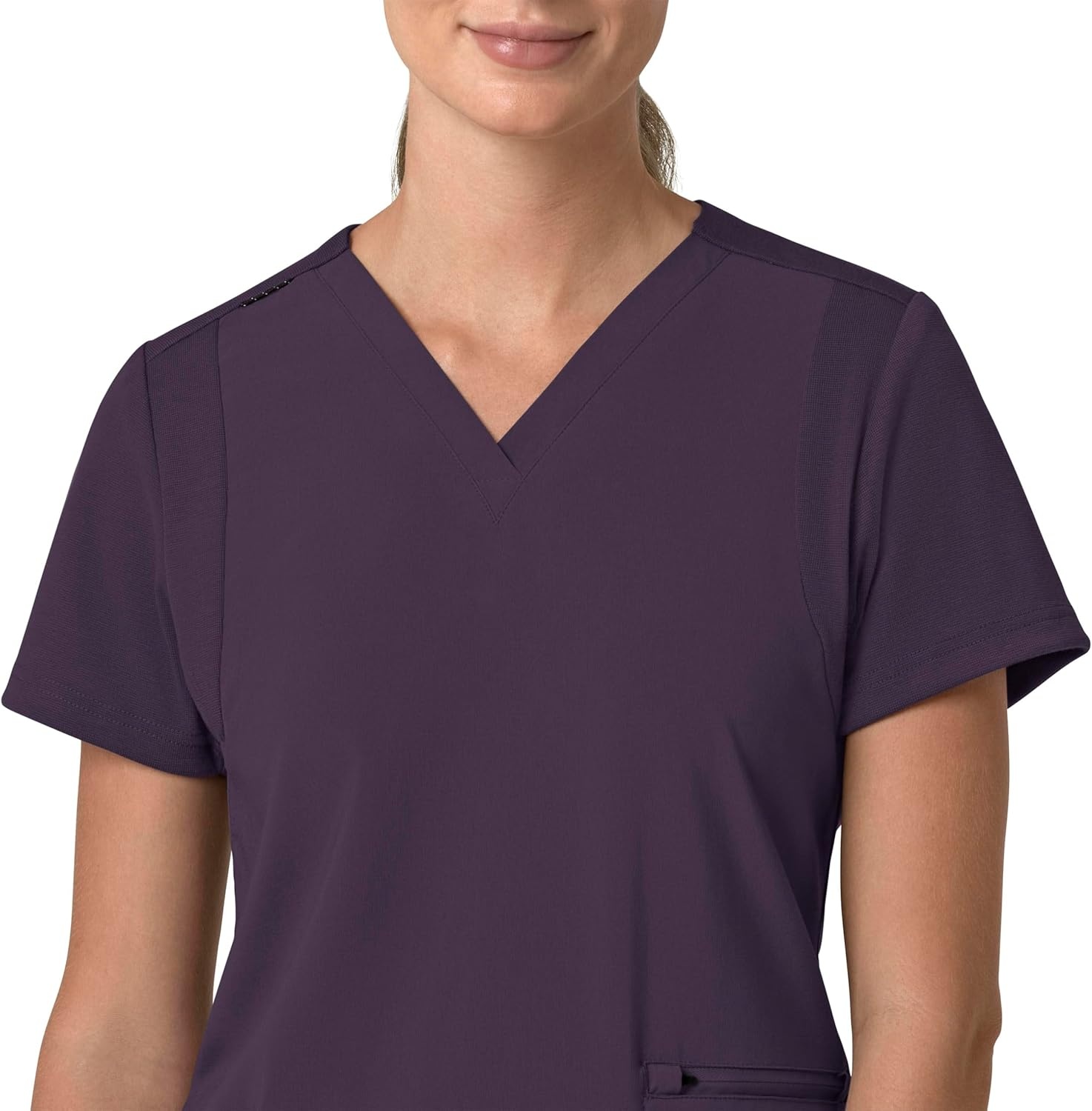 image:imageCarhartt Force Essentials Unisex VNeck 6Pocket Scrub TopBlack Plum