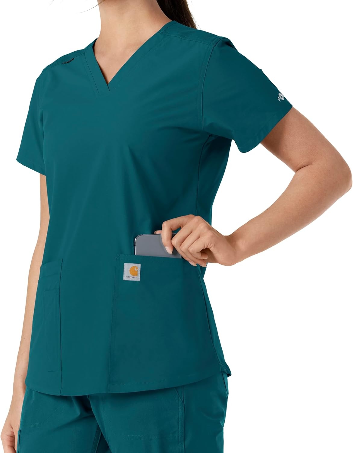 image:imageCarhartt Force Essentials Unisex VNeck 6Pocket Scrub TopCaribbean