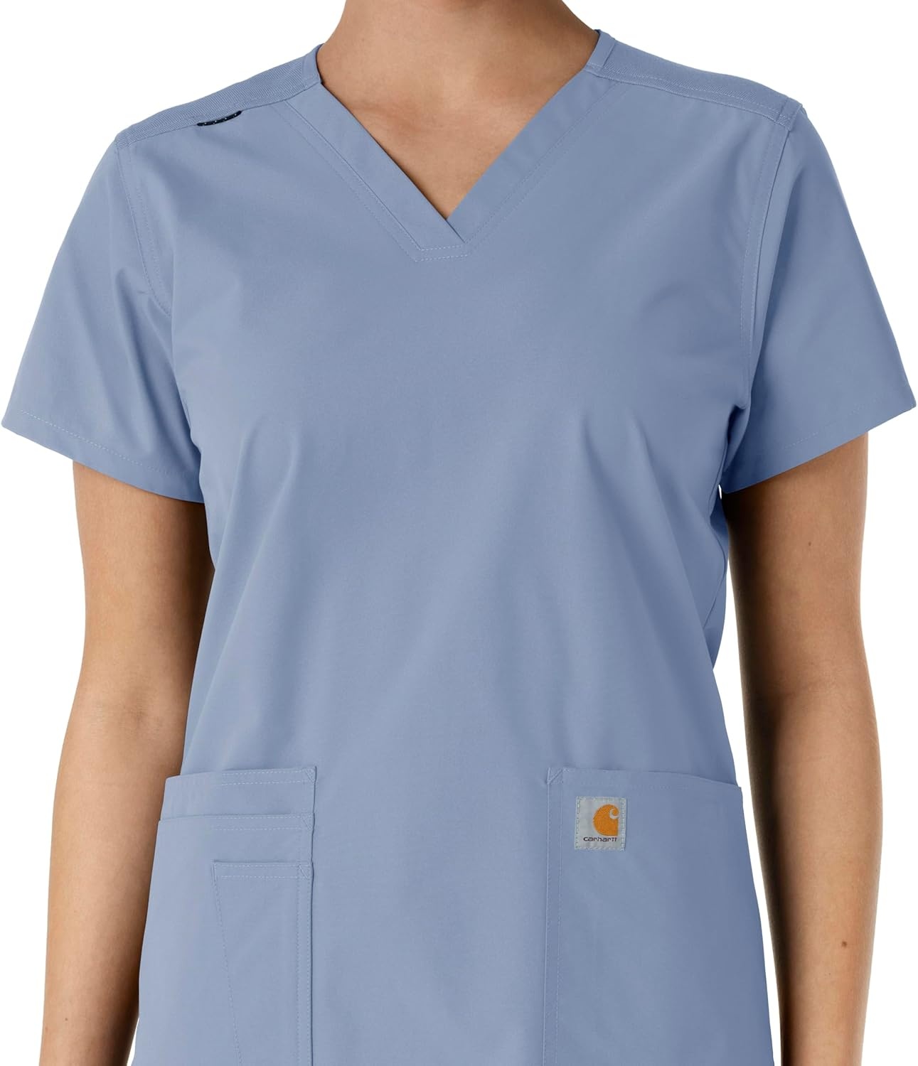 image:imageCarhartt Force Essentials Unisex VNeck 6Pocket Scrub TopCeil Blue