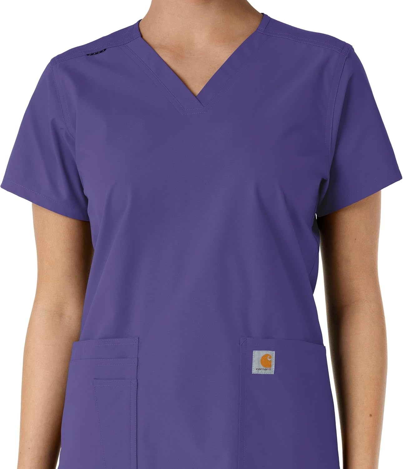 image:imageCarhartt Force Essentials Unisex VNeck 6Pocket Scrub TopGrape