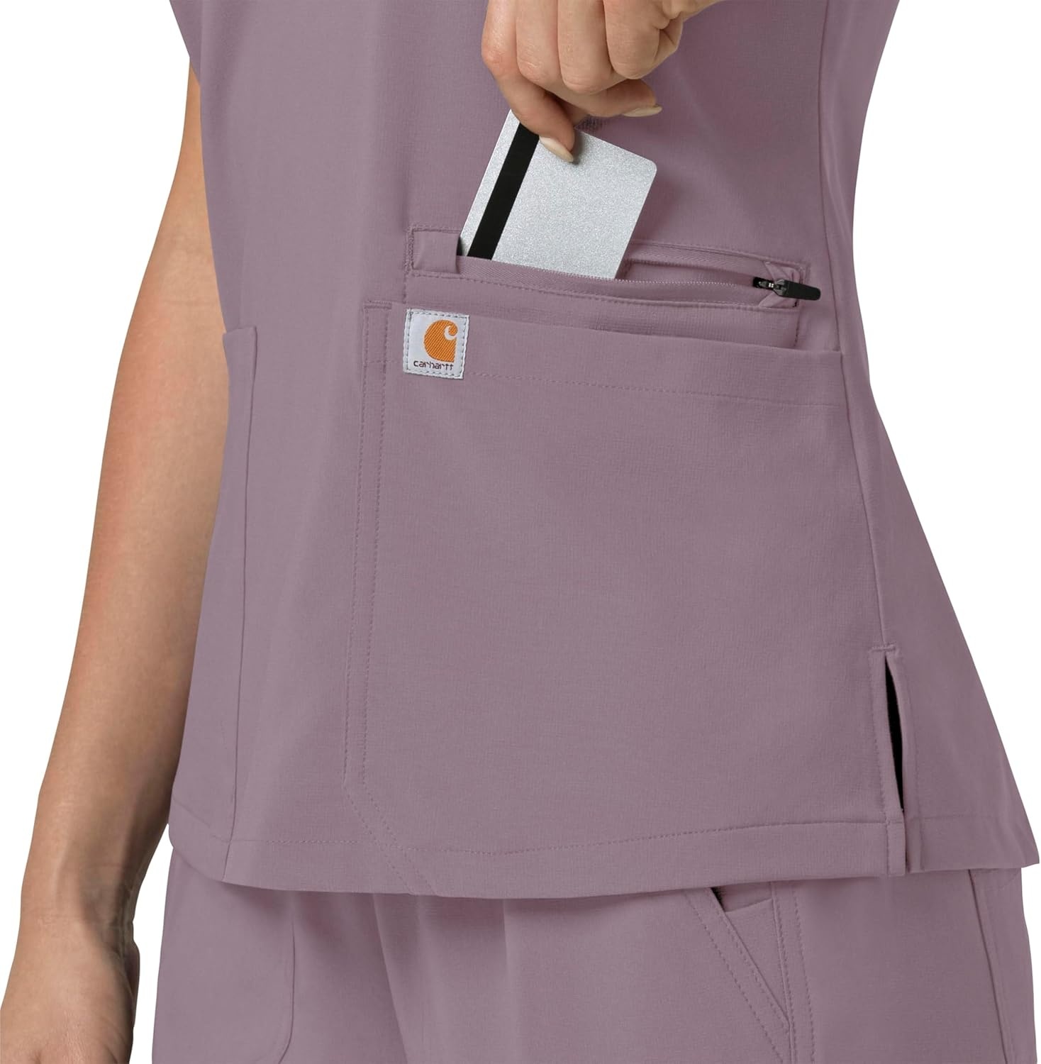 image:imageCarhartt Force Essentials Unisex VNeck 6Pocket Scrub TopLavender Mist