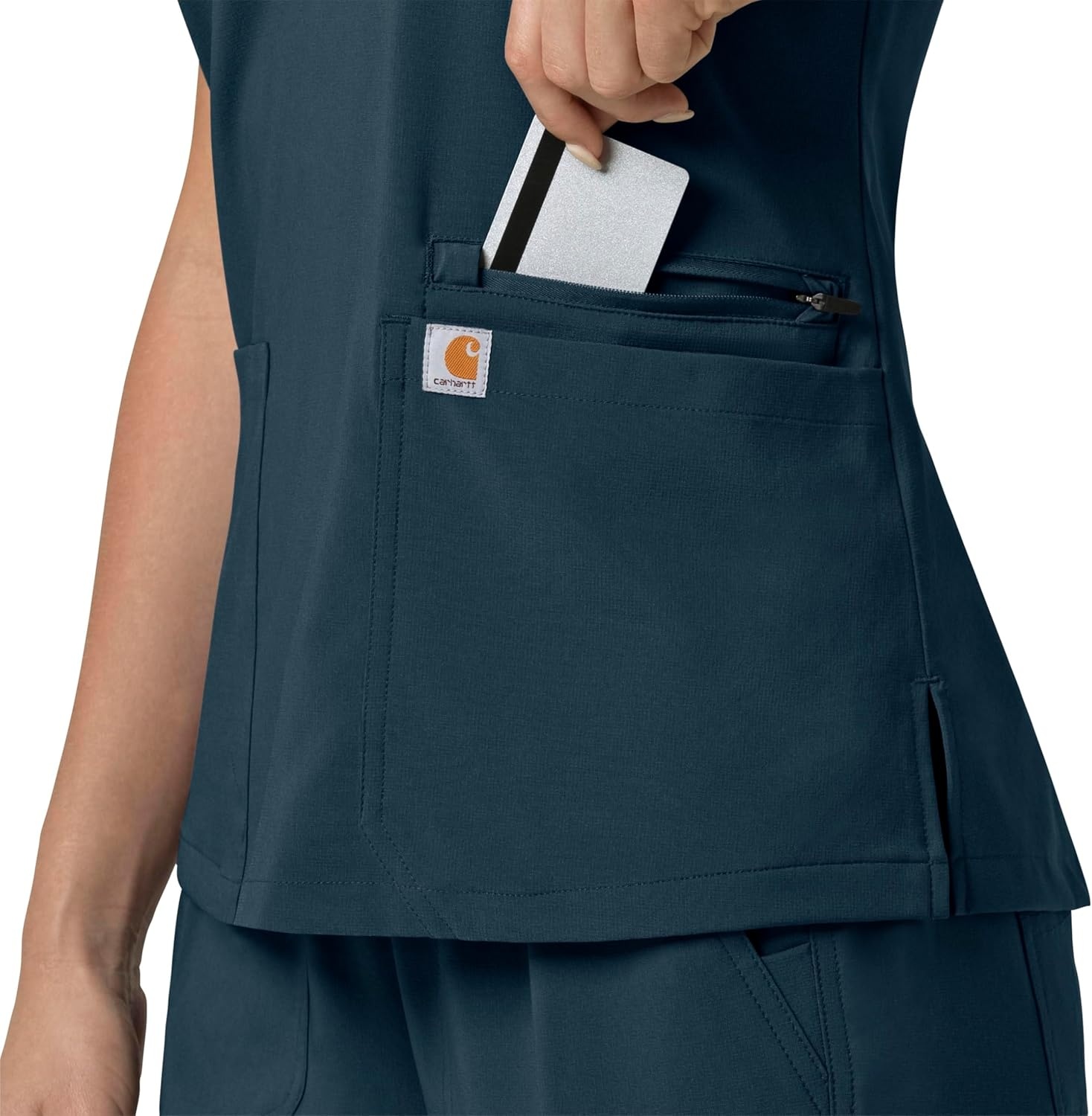 image:imageCarhartt Force Essentials Unisex VNeck 6Pocket Scrub TopNavy