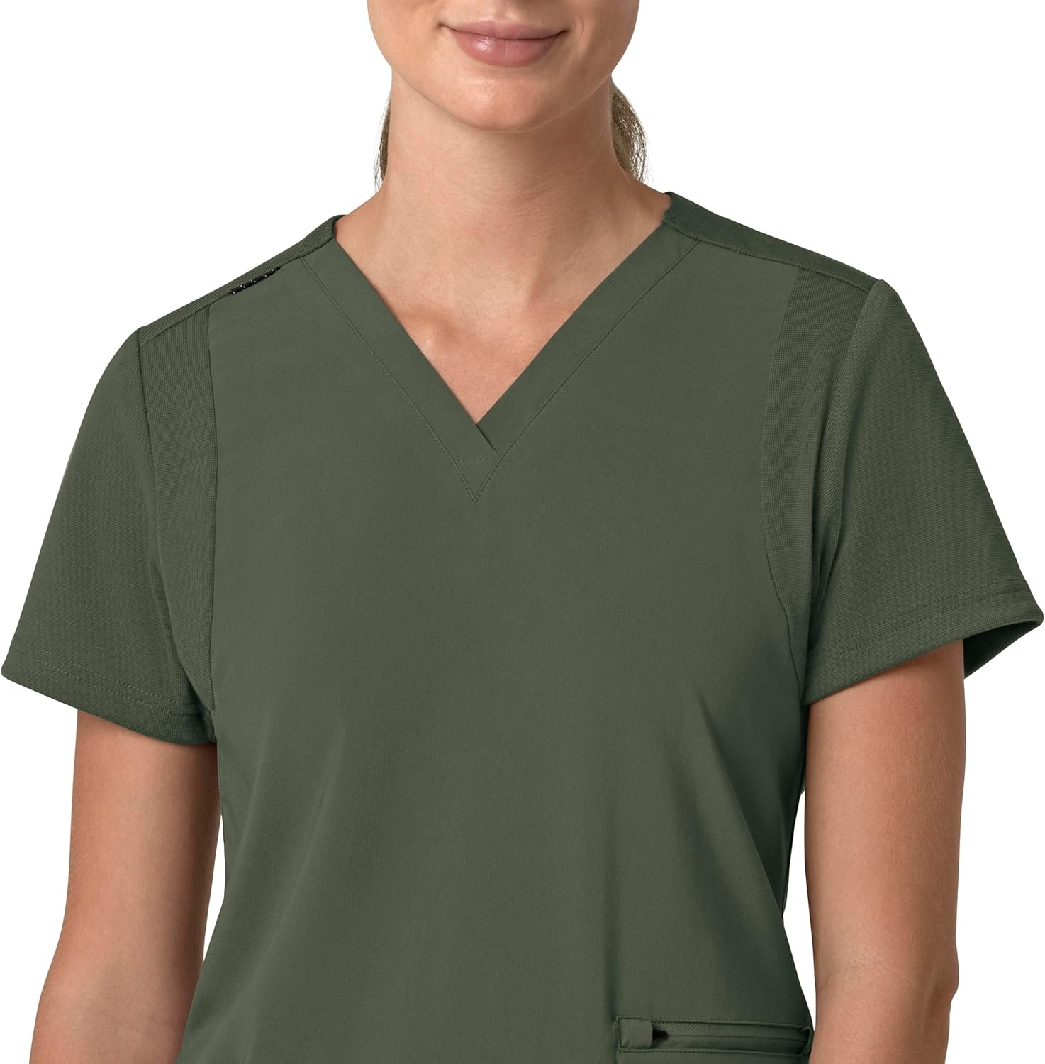 image:imageCarhartt Force Essentials Unisex VNeck 6Pocket Scrub TopOlive