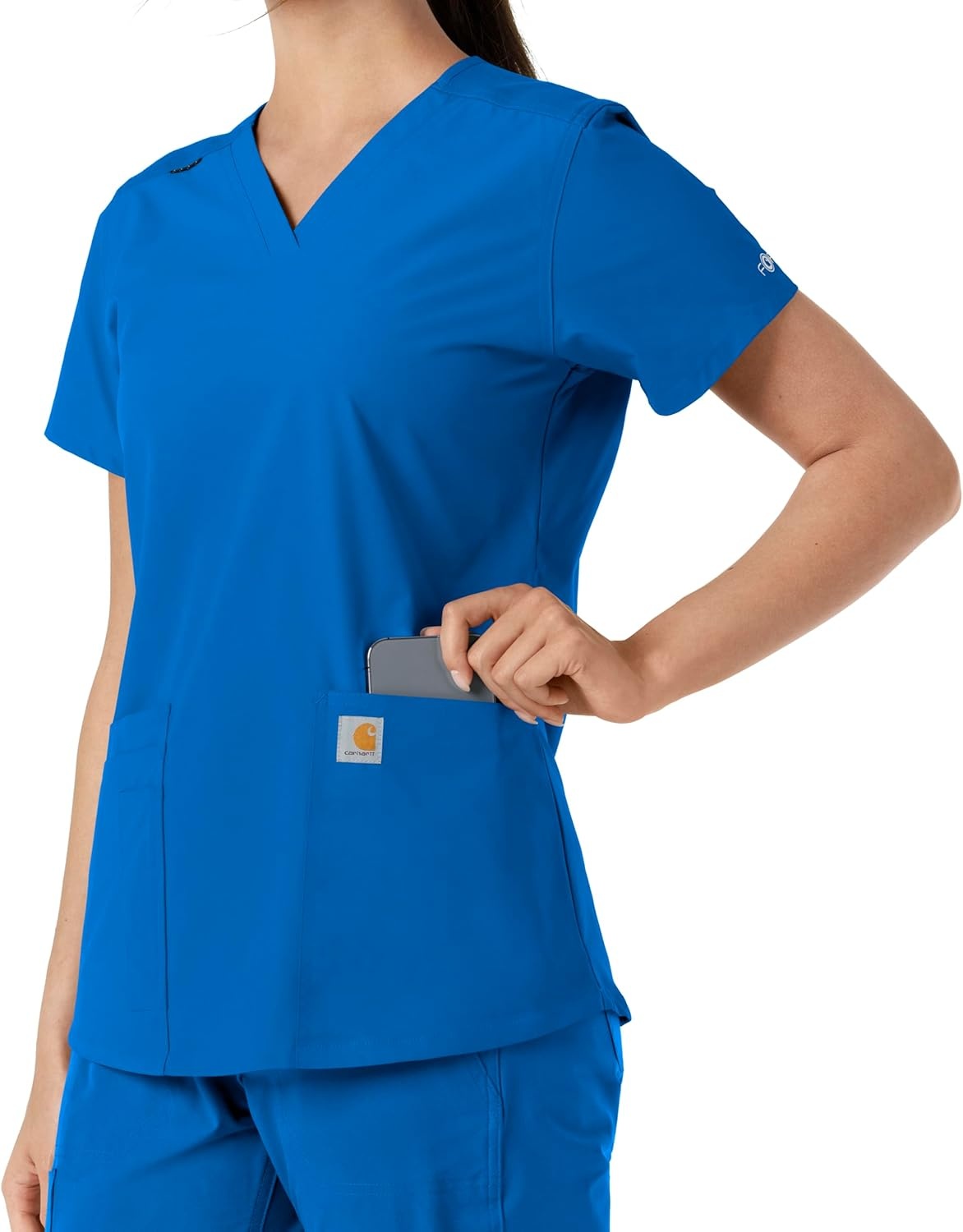 image:imageCarhartt Force Essentials Unisex VNeck 6Pocket Scrub TopRoyal
