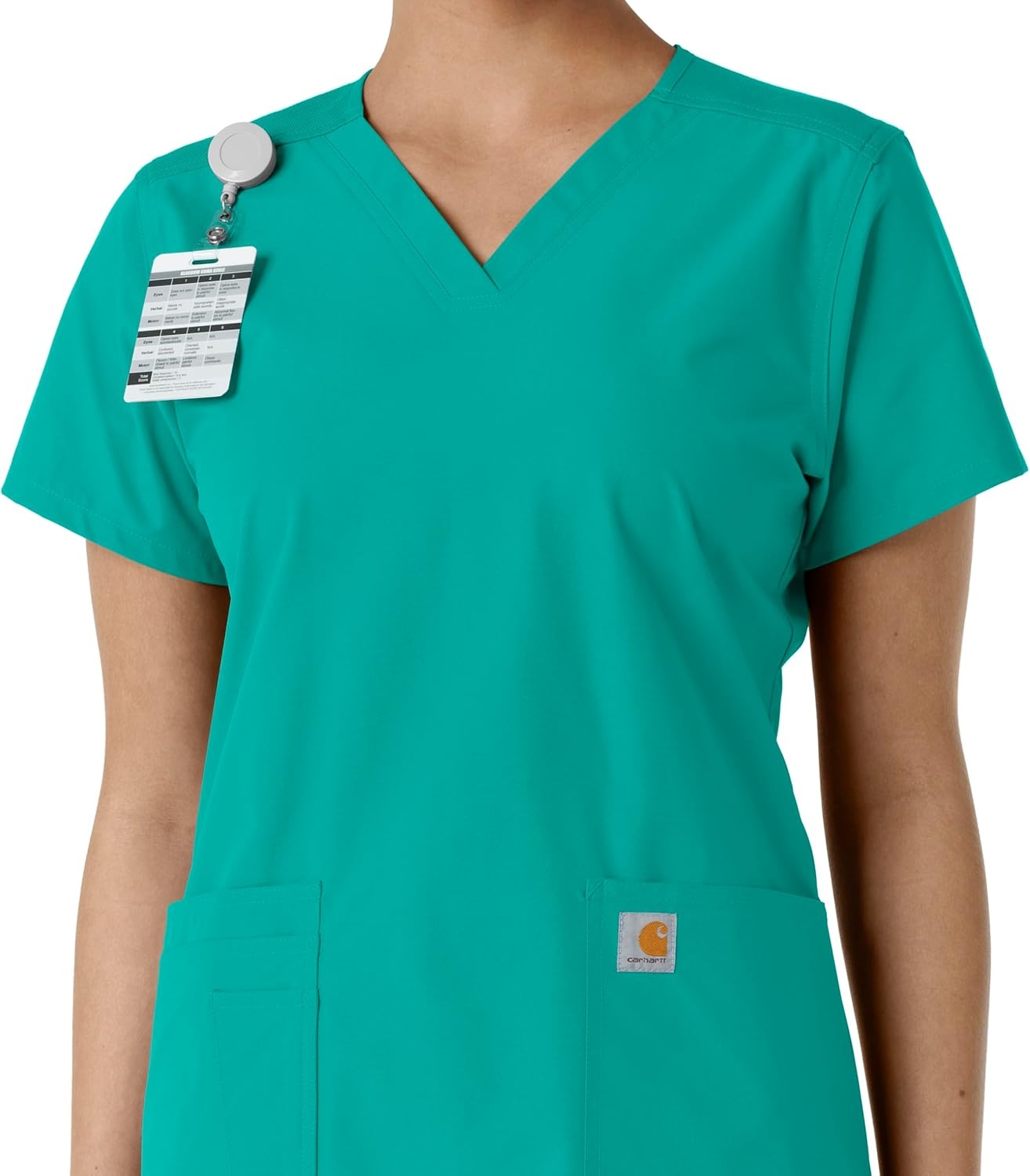 image:imageCarhartt Force Essentials Unisex VNeck 6Pocket Scrub TopTeal