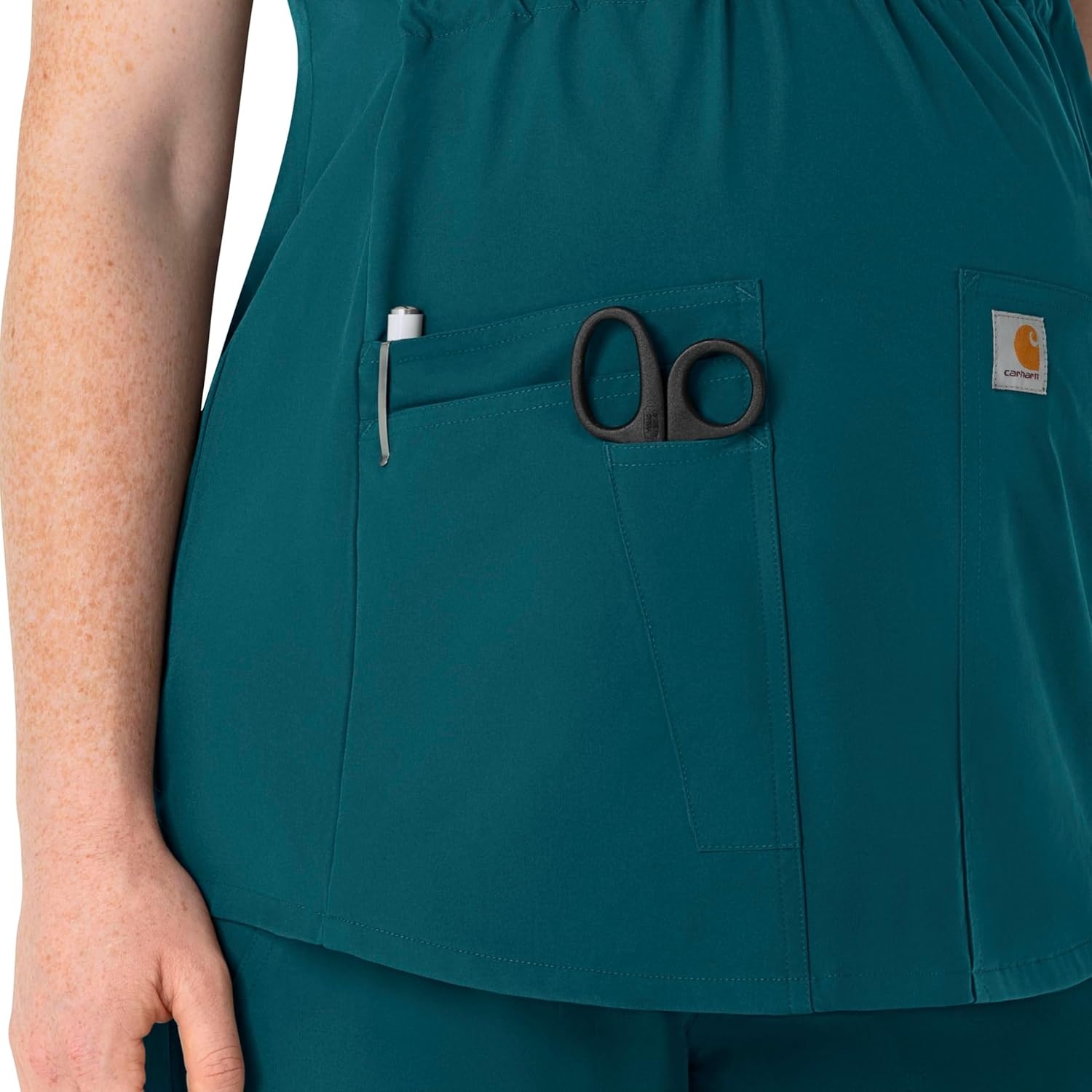 image:imageCarhartt Force Essentials Womens Henley Maternity Scrub TopCaribbean