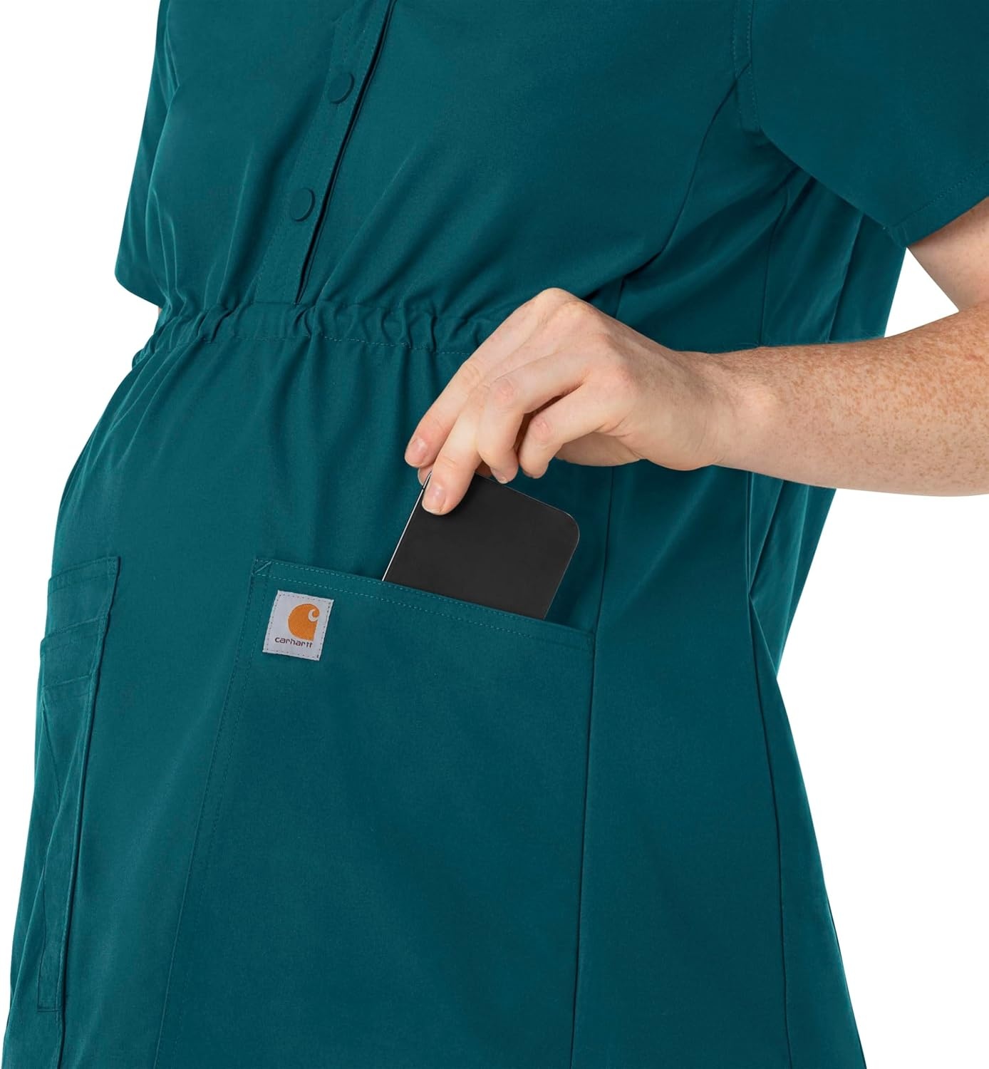 image:imageCarhartt Force Essentials Womens Henley Maternity Scrub TopCaribbean