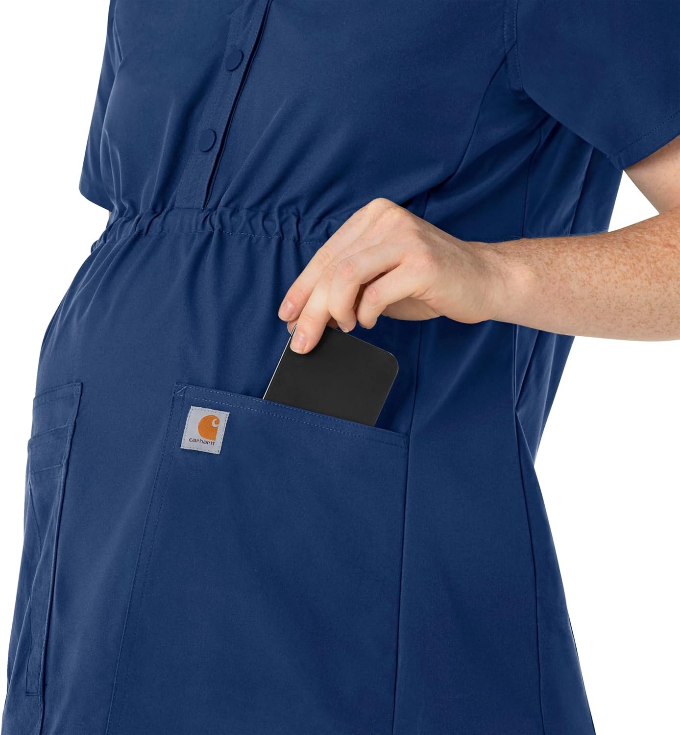image:imageCarhartt Force Essentials Womens Henley Maternity Scrub TopNavy