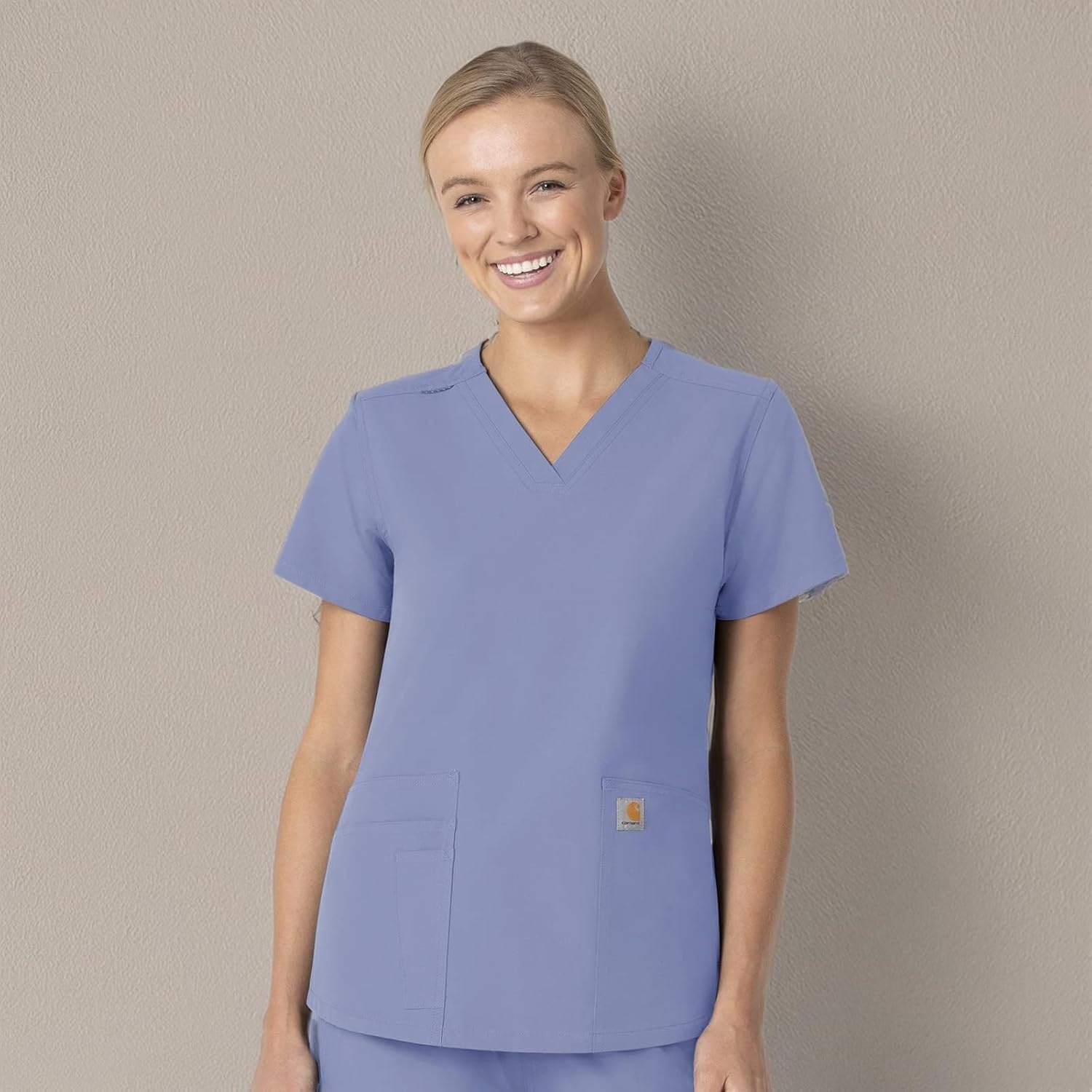 image:imageCarhartt Force Essentials Womens VNeck Scrub TopCeil Blue