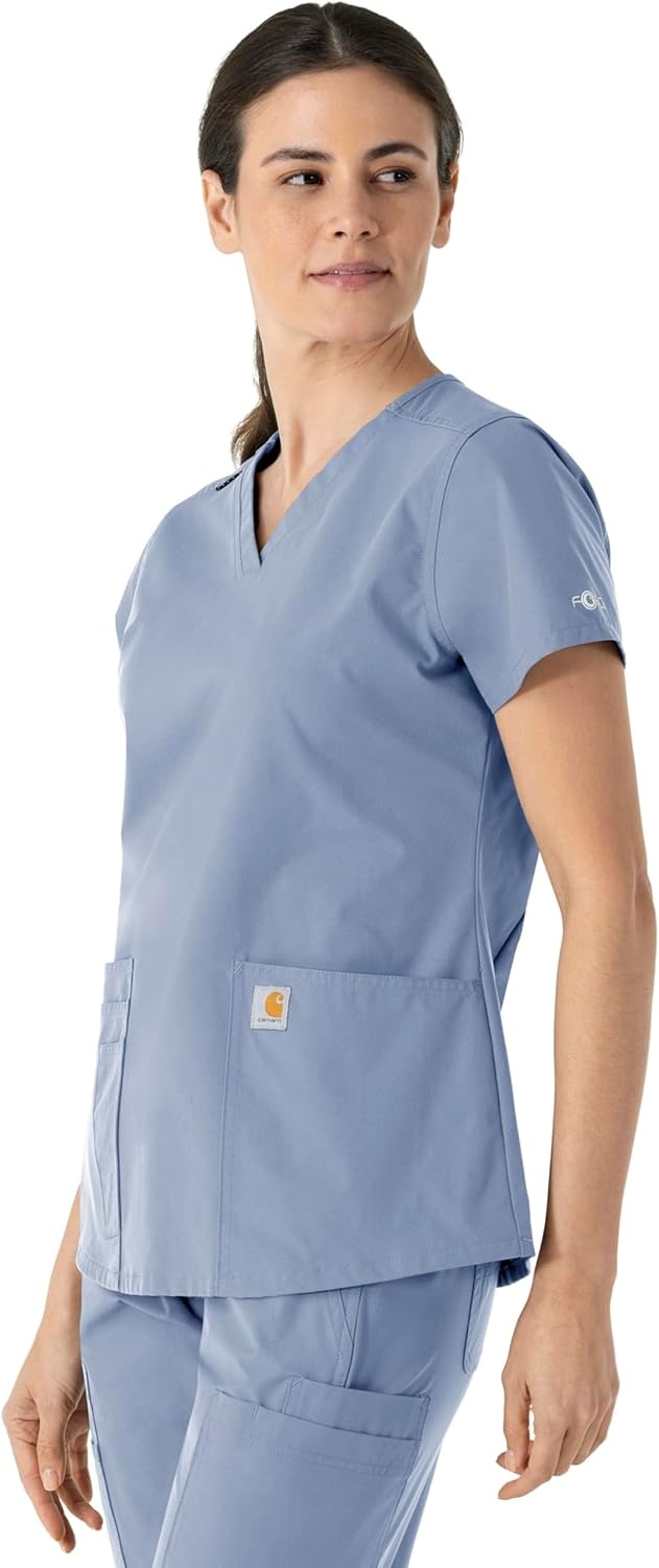 image:imageCarhartt Force Essentials Womens VNeck Scrub TopCeil Blue