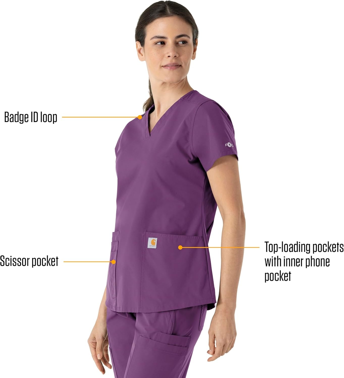 image:imageCarhartt Force Essentials Womens VNeck Scrub TopEggplant