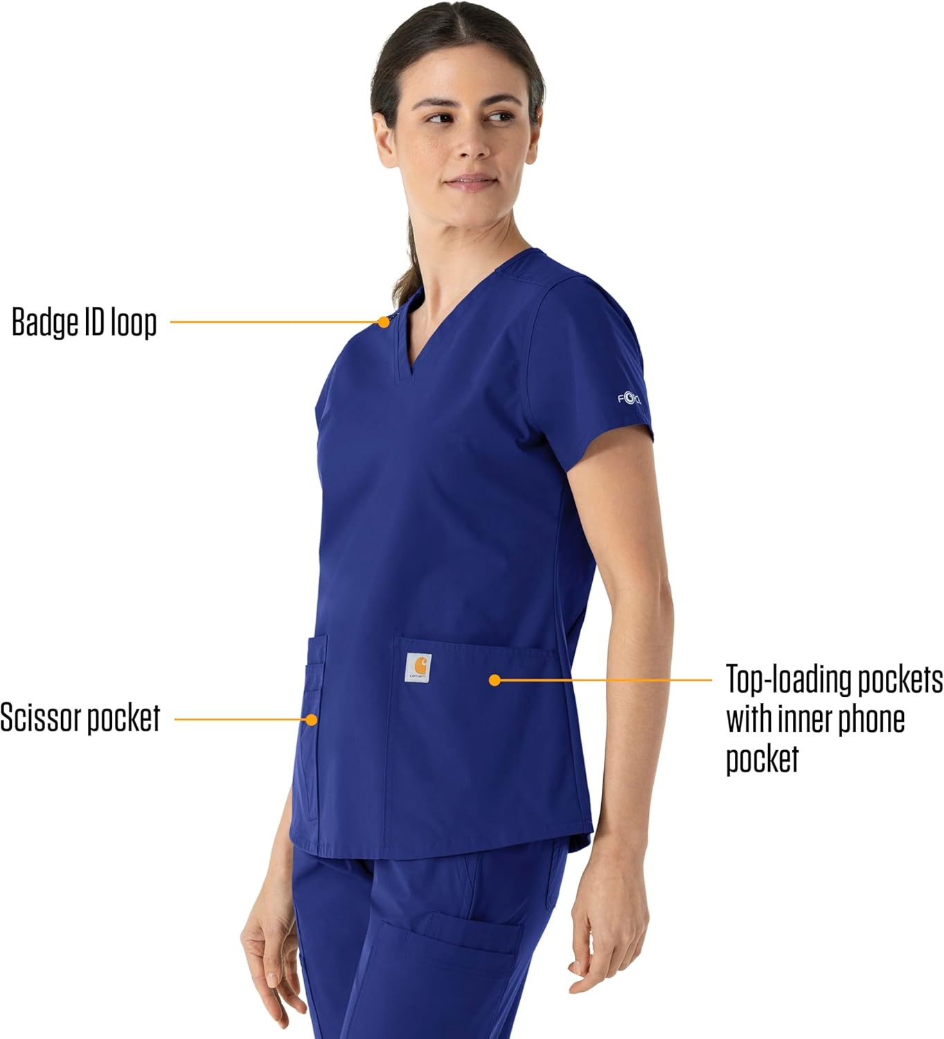 image:imageCarhartt Force Essentials Womens VNeck Scrub TopGalaxy Blue