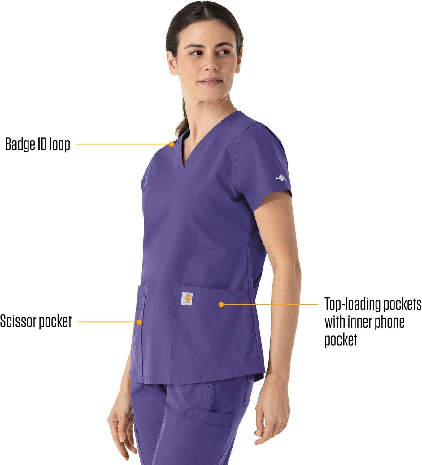 image:imageCarhartt Force Essentials Womens VNeck Scrub TopGrape
