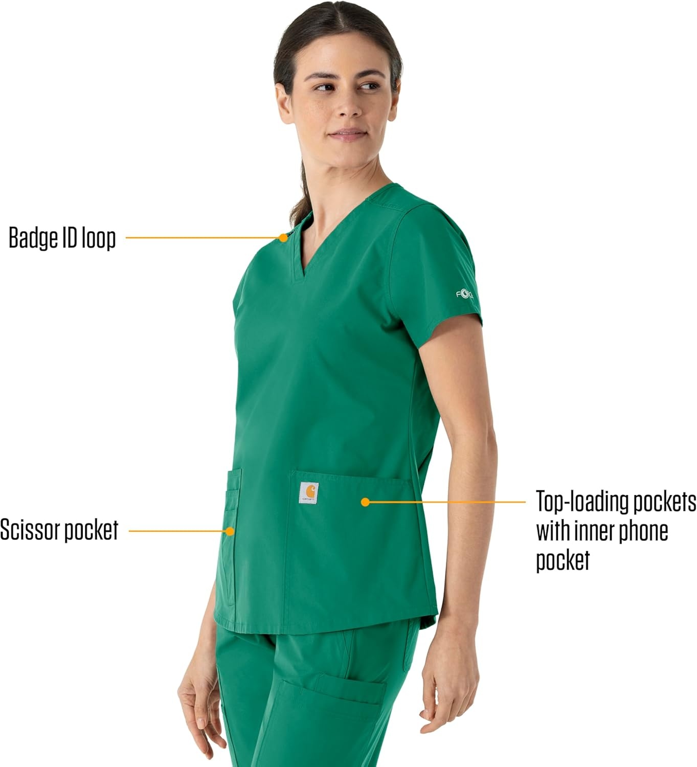 image:imageCarhartt Force Essentials Womens VNeck Scrub TopHunter
