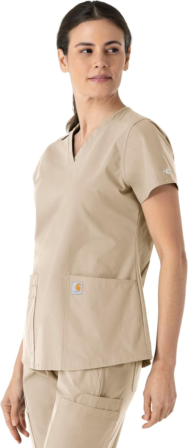image:imageCarhartt Force Essentials Womens VNeck Scrub TopKhaki