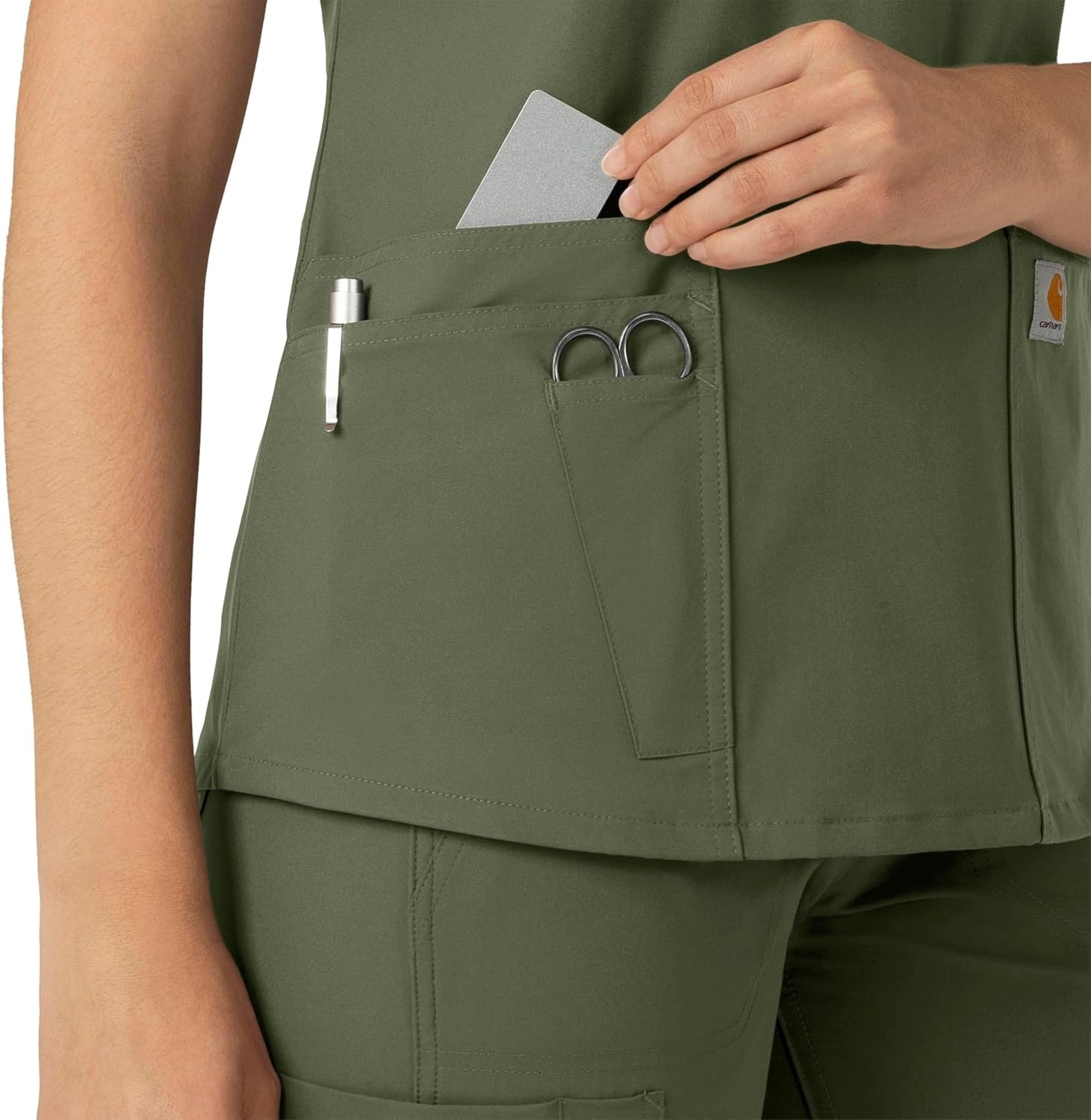 image:imageCarhartt Force Essentials Womens VNeck Scrub TopOlive