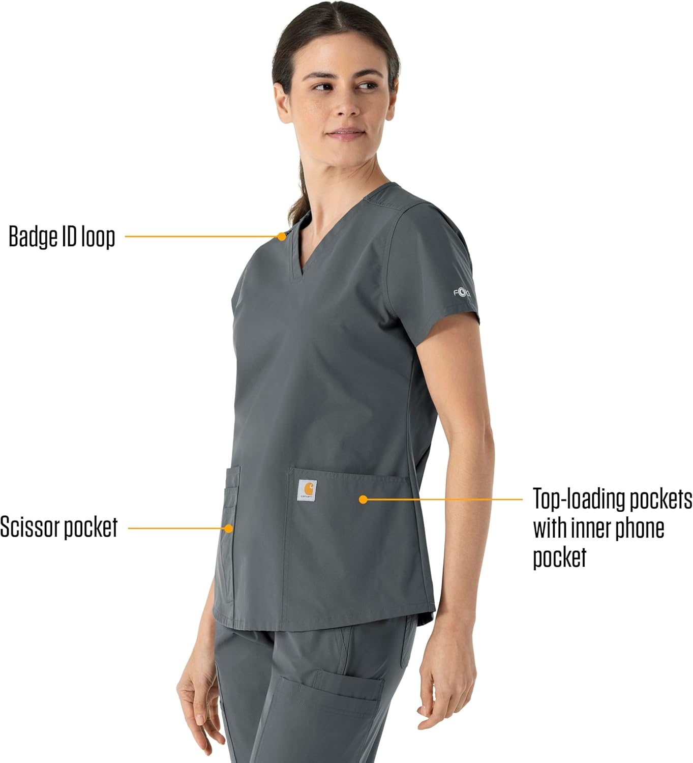 image:imageCarhartt Force Essentials Womens VNeck Scrub TopPewter