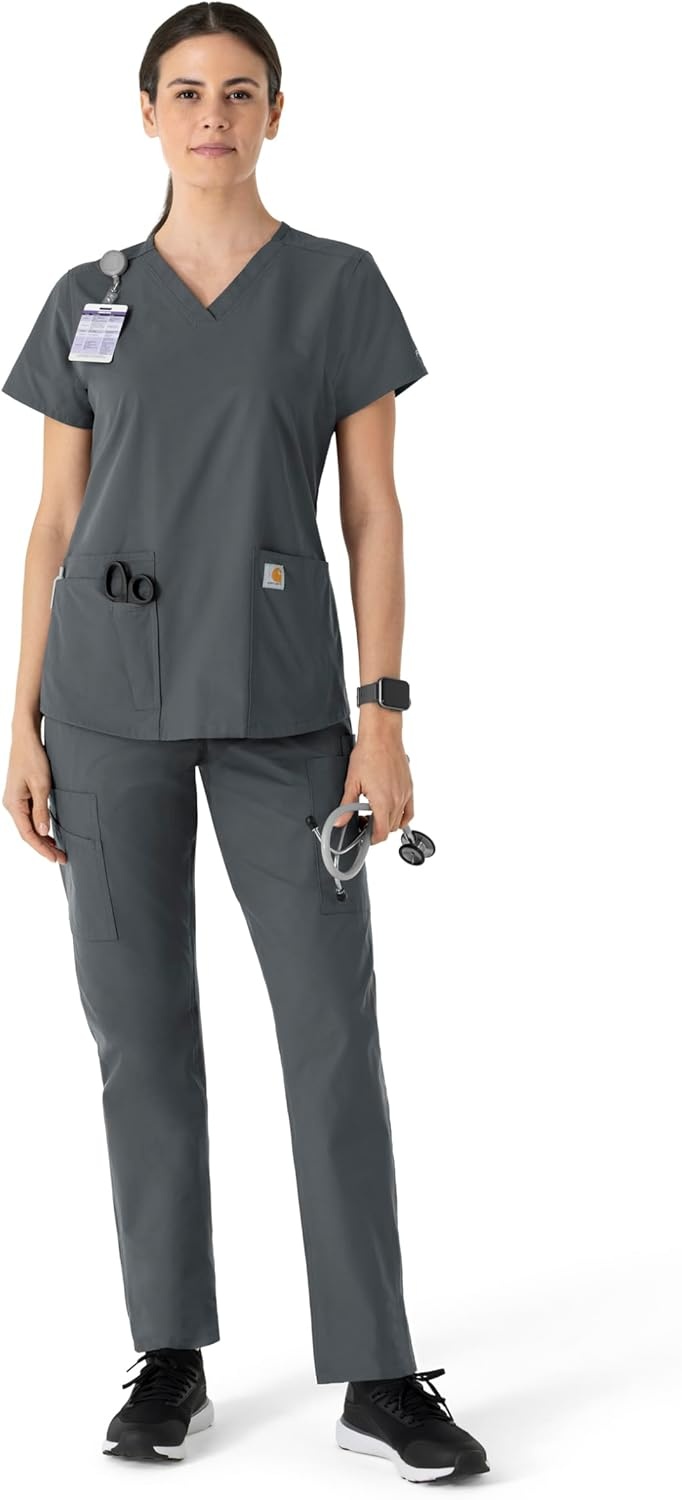 image:imageCarhartt Force Essentials Womens VNeck Scrub TopPewter