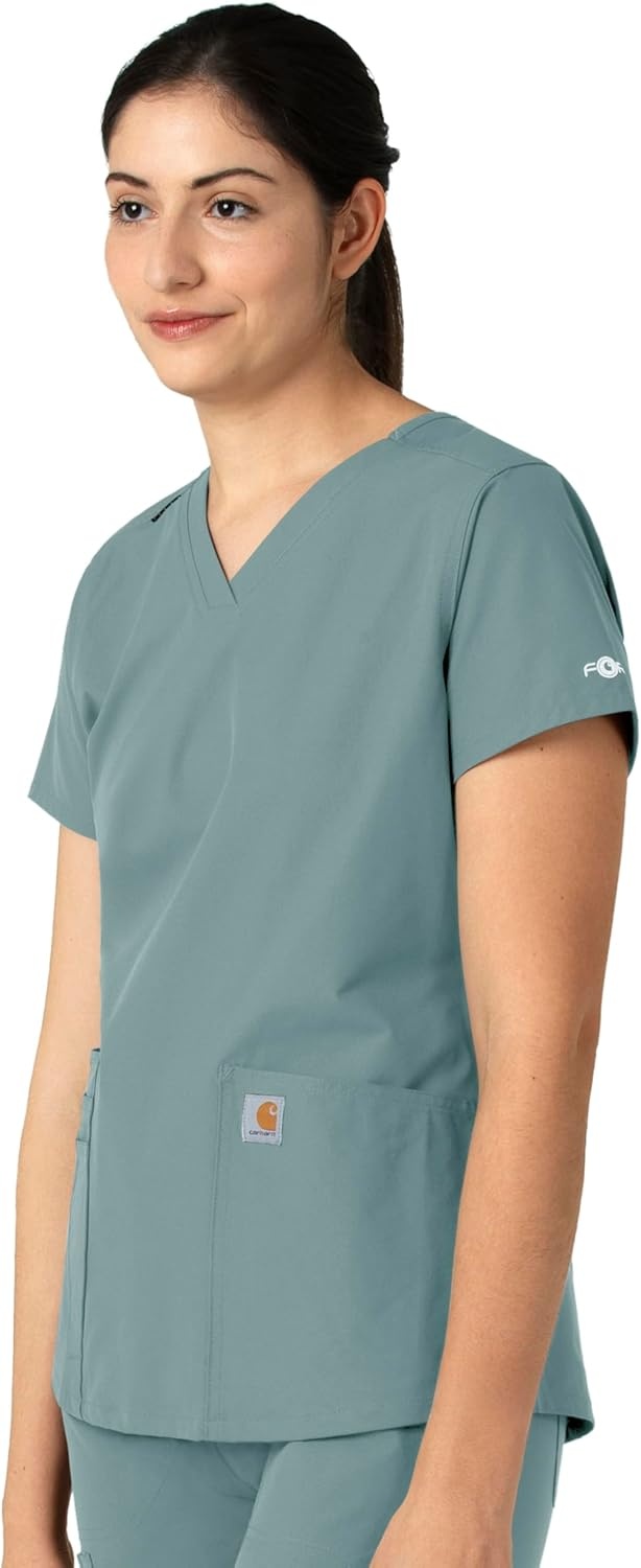 image:imageCarhartt Force Essentials Womens VNeck Scrub TopSummer Blue
