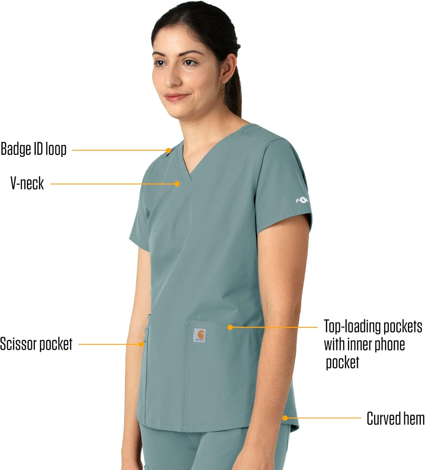 image:imageCarhartt Force Essentials Womens VNeck Scrub TopSummer Blue