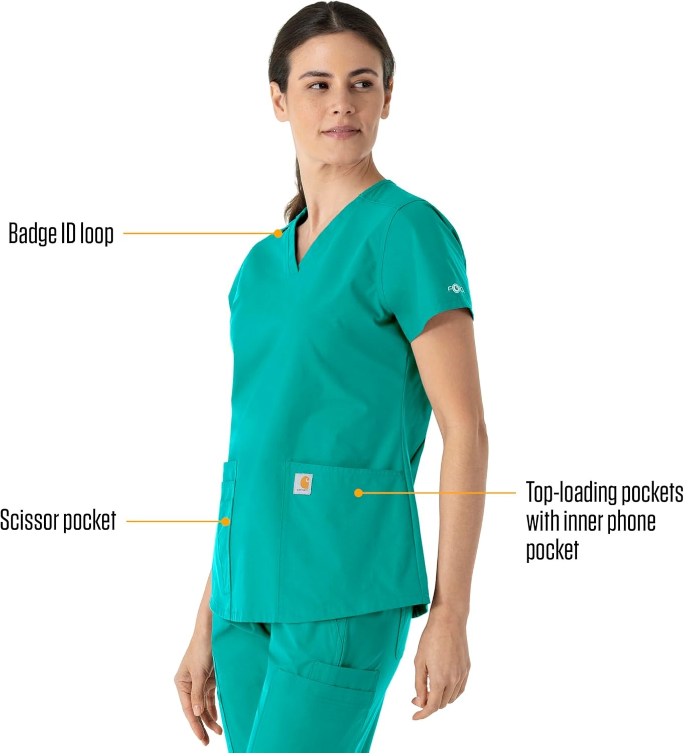 image:imageCarhartt Force Essentials Womens VNeck Scrub TopTeal Blue