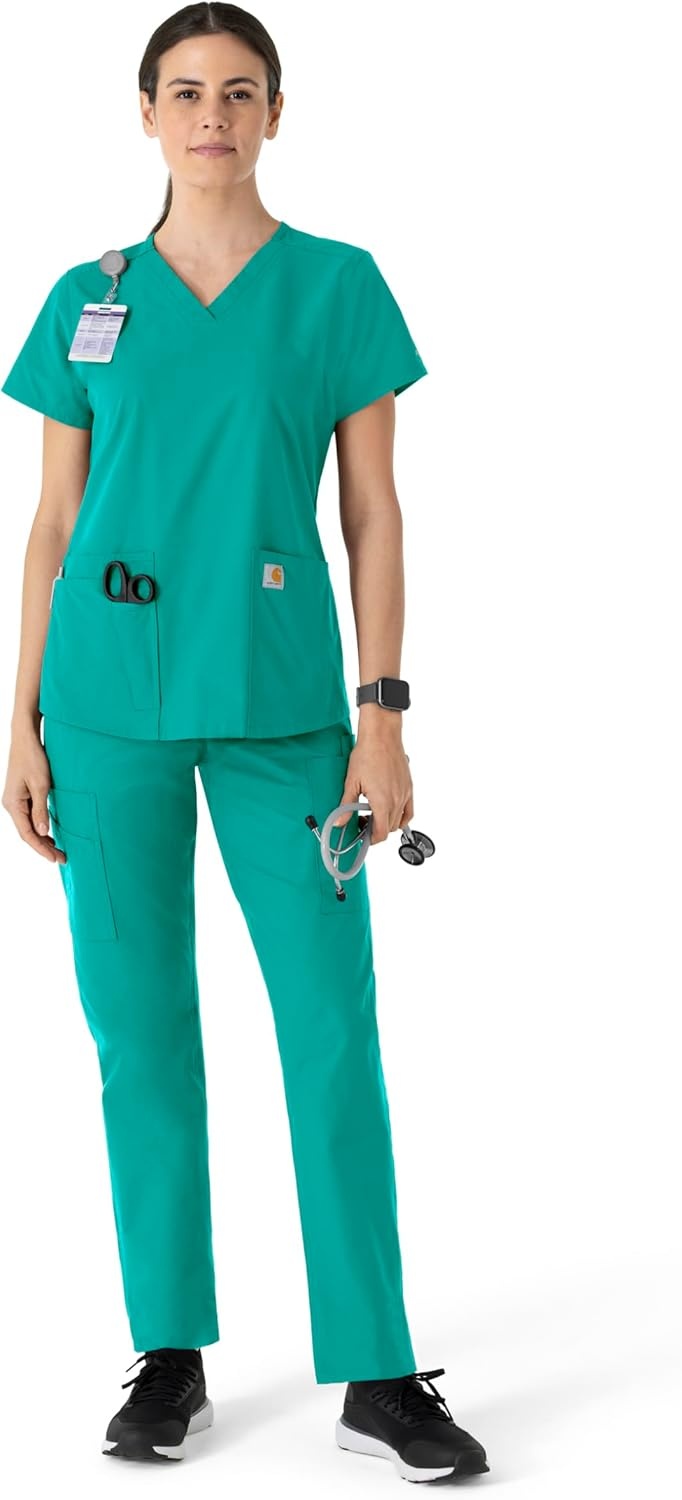 image:imageCarhartt Force Essentials Womens VNeck Scrub TopTeal Blue