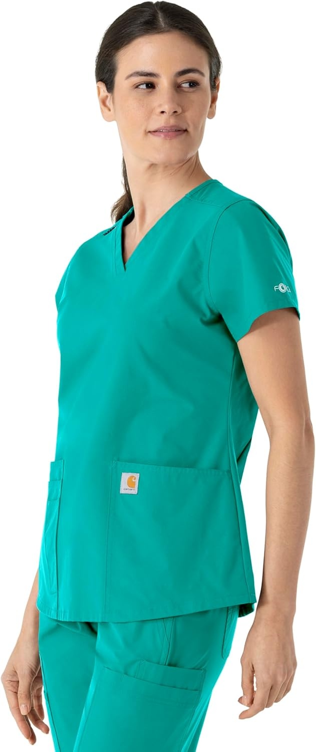 image:imageCarhartt Force Essentials Womens VNeck Scrub TopTeal Blue