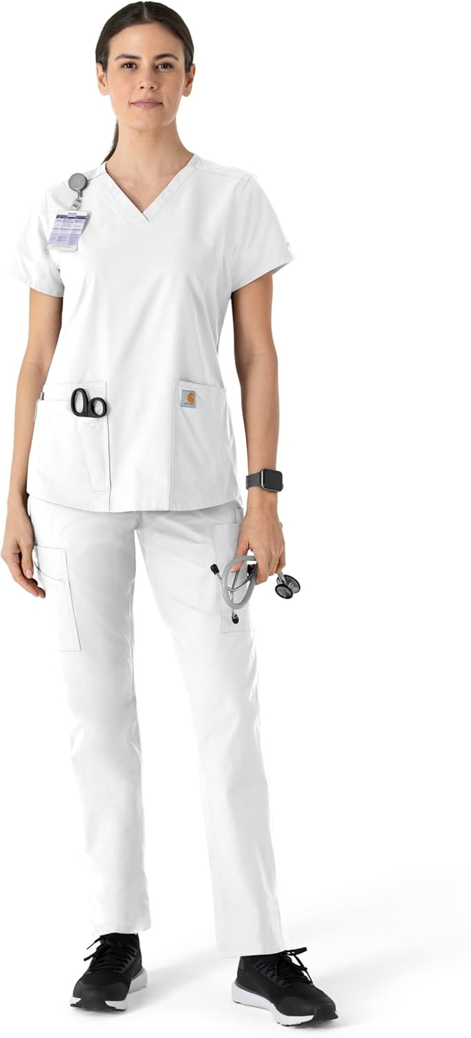 image:imageCarhartt Force Essentials Womens VNeck Scrub TopWhite