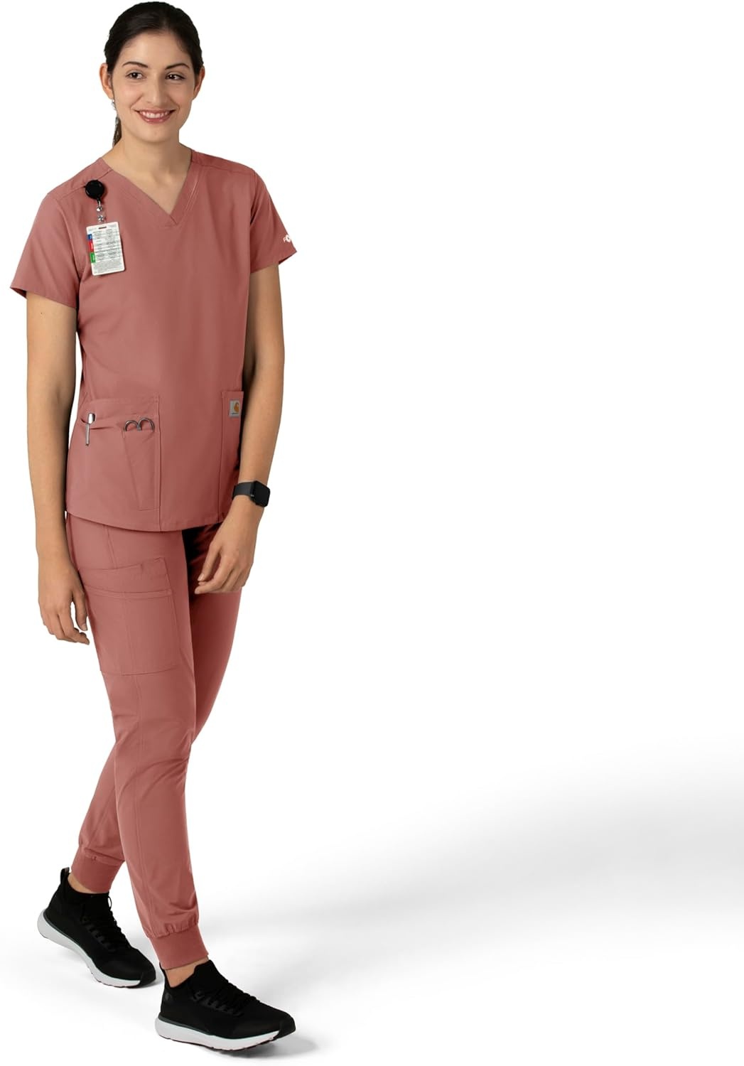 image:imageCarhartt Force Essentials Womens VNeck Scrub TopWild Rose