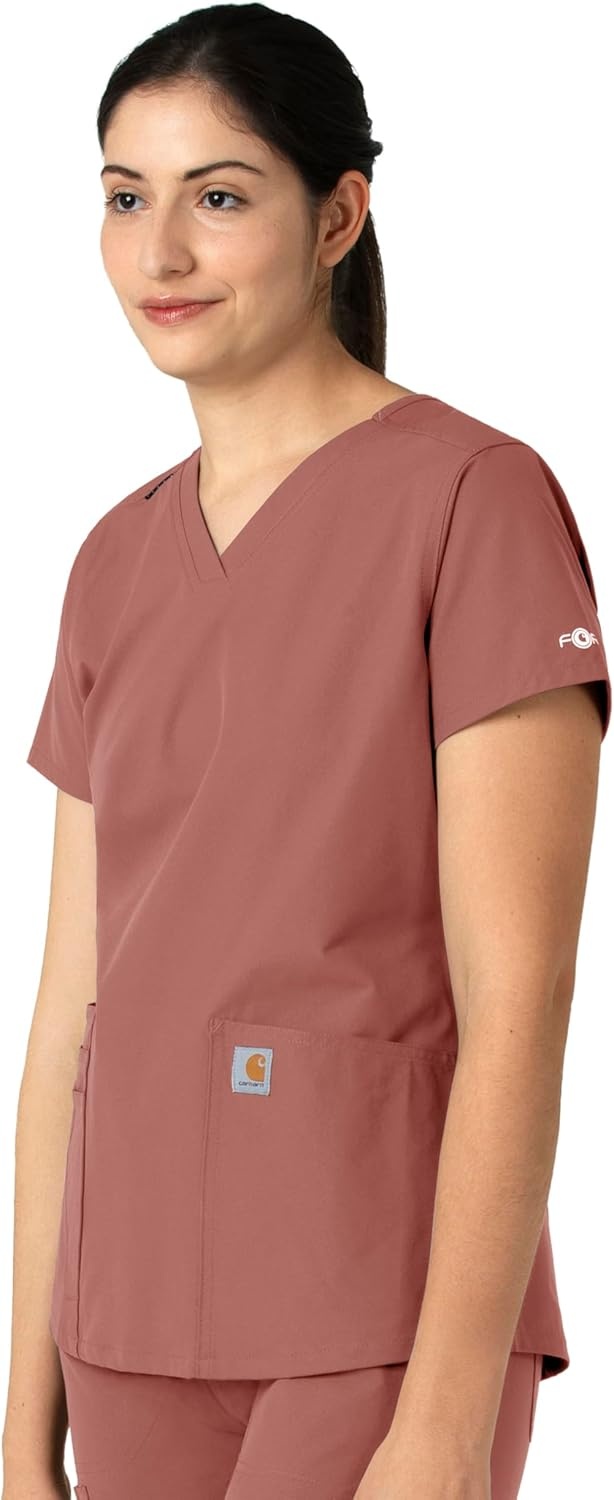 image:imageCarhartt Force Essentials Womens VNeck Scrub TopWildrose