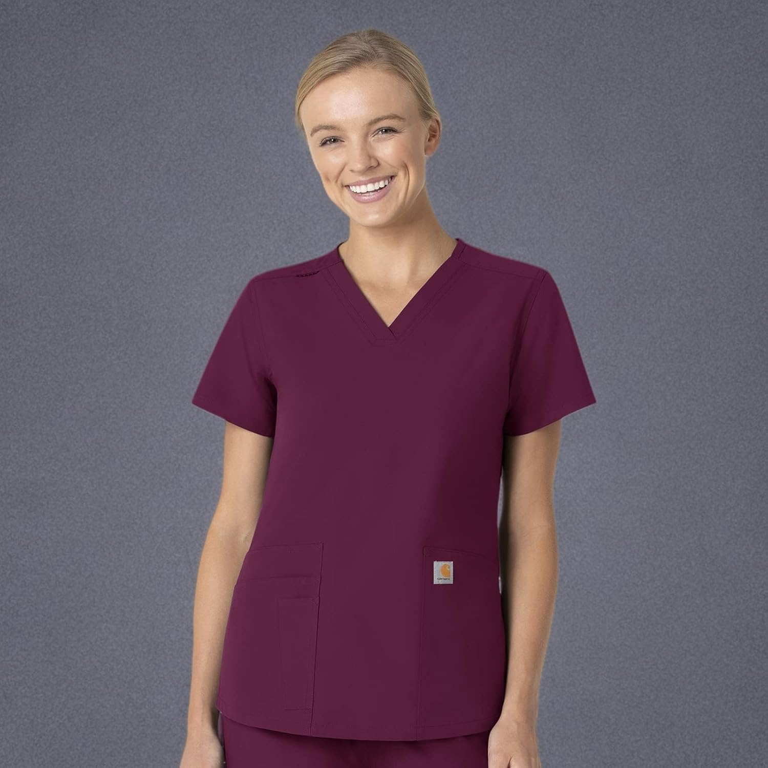 image:imageCarhartt Force Essentials Womens VNeck Scrub TopWine