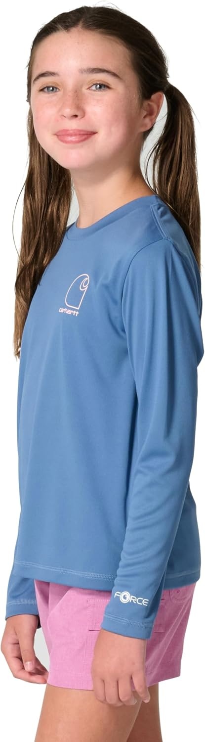 image:imageCarhartt Girls Long Sleeve Force Sun Defender TShirtBlue Horizon