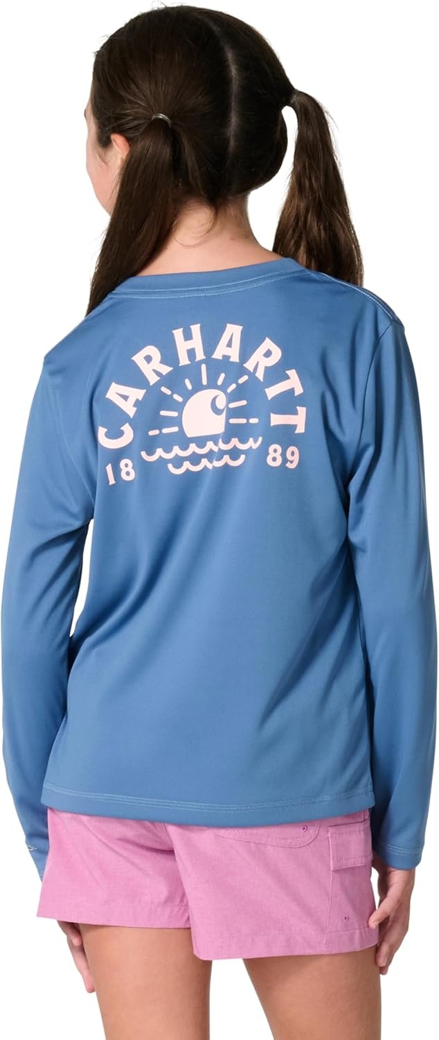 image:imageCarhartt Girls Long Sleeve Force Sun Defender TShirtBlue Horizon
