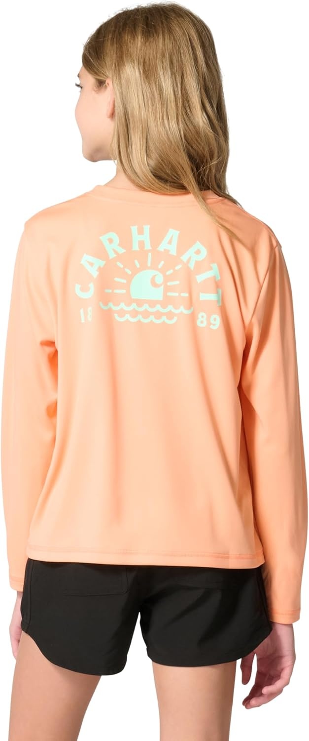 image:imageCarhartt Girls Long Sleeve Force Sun Defender TShirtPeach Pink