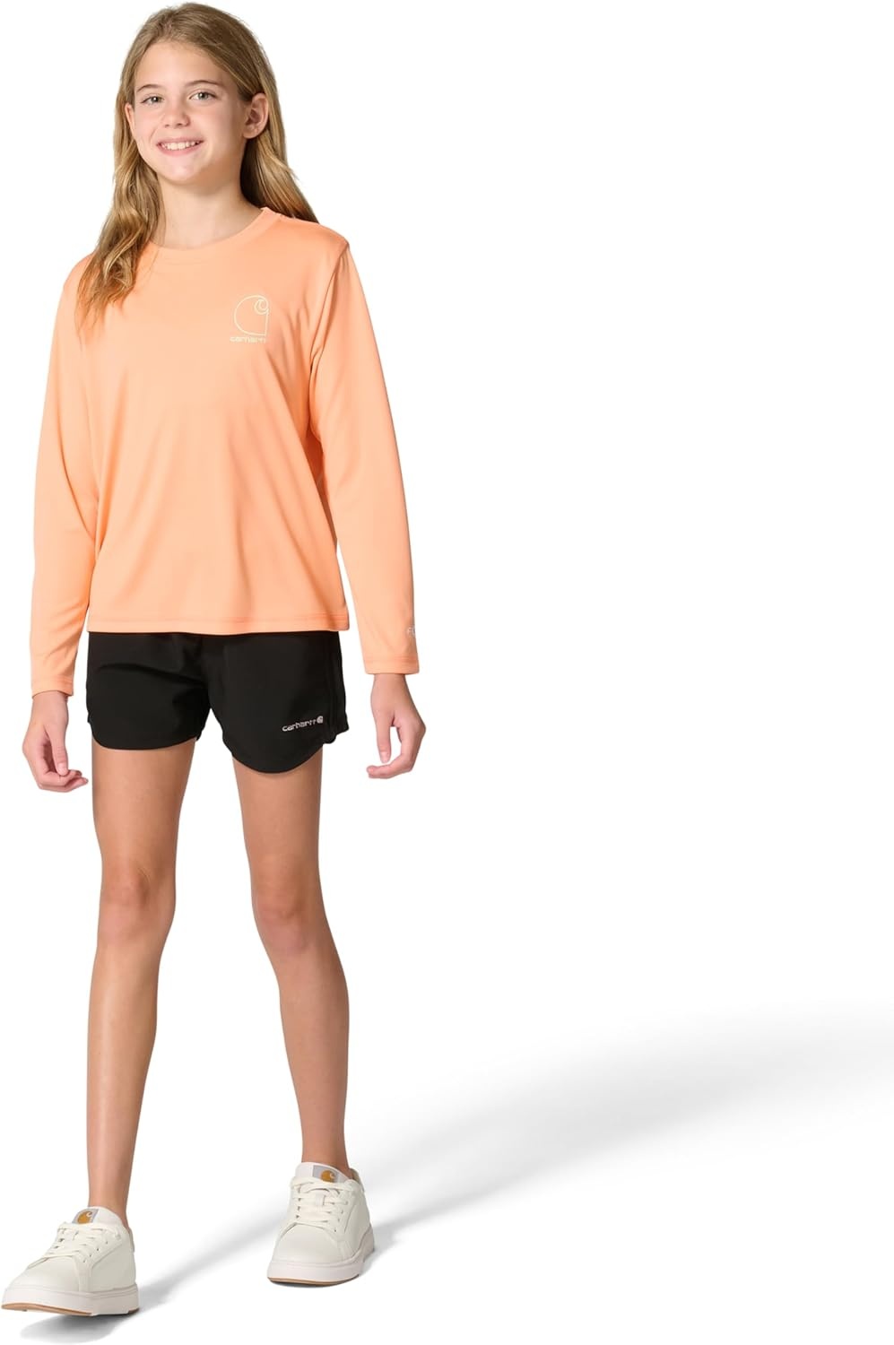 image:imageCarhartt Girls Long Sleeve Force Sun Defender TShirtPeach Pink