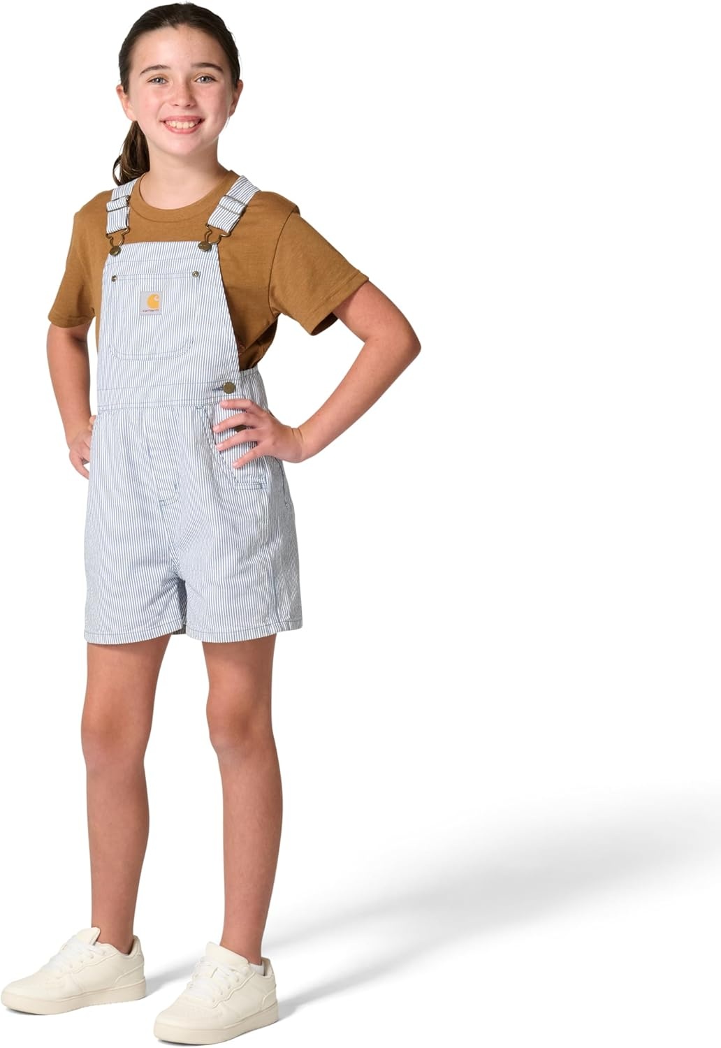 image:imageCarhartt Girls Twill Stripe ShortallBlue Horizon