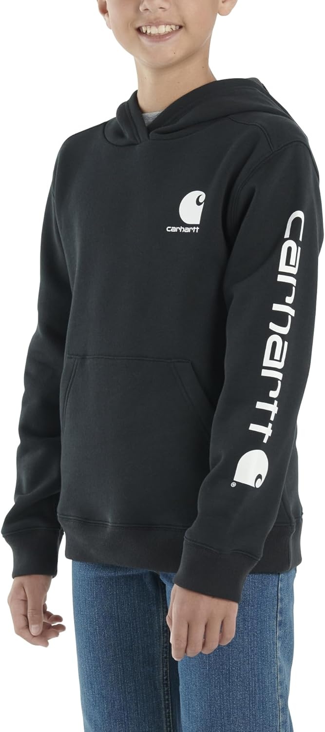image:imageCarhartt Kids CA6272 LongSleeve Graphic Sweatshirt BoysCaviar Black