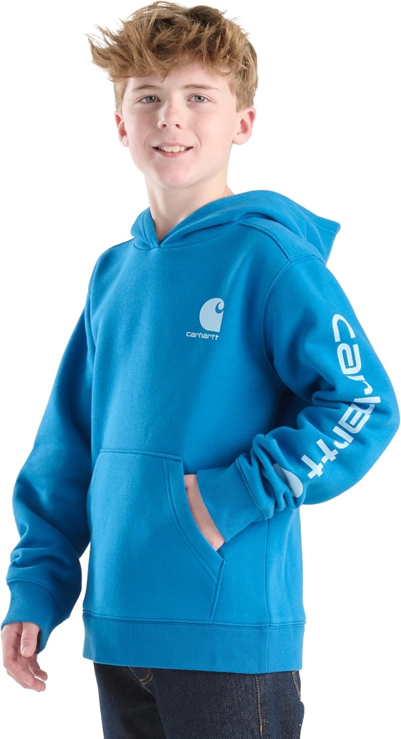 image:imageCarhartt Kids CA6272 LongSleeve Graphic Sweatshirt BoysDeep Water