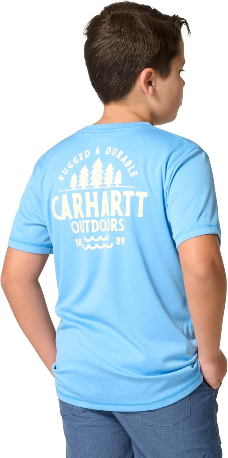 image:imageCarhartt Kids CA6696 ShortSleeve Force Sun Defender TShirt BoysAzure Blue Heather